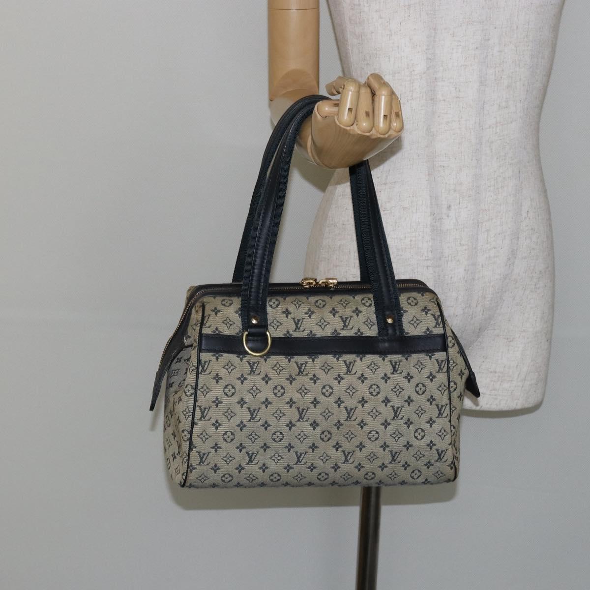 LOUIS VUITTON Monogram Mini Josephine PM Hand Bag Blue M92049 LV Auth 143754