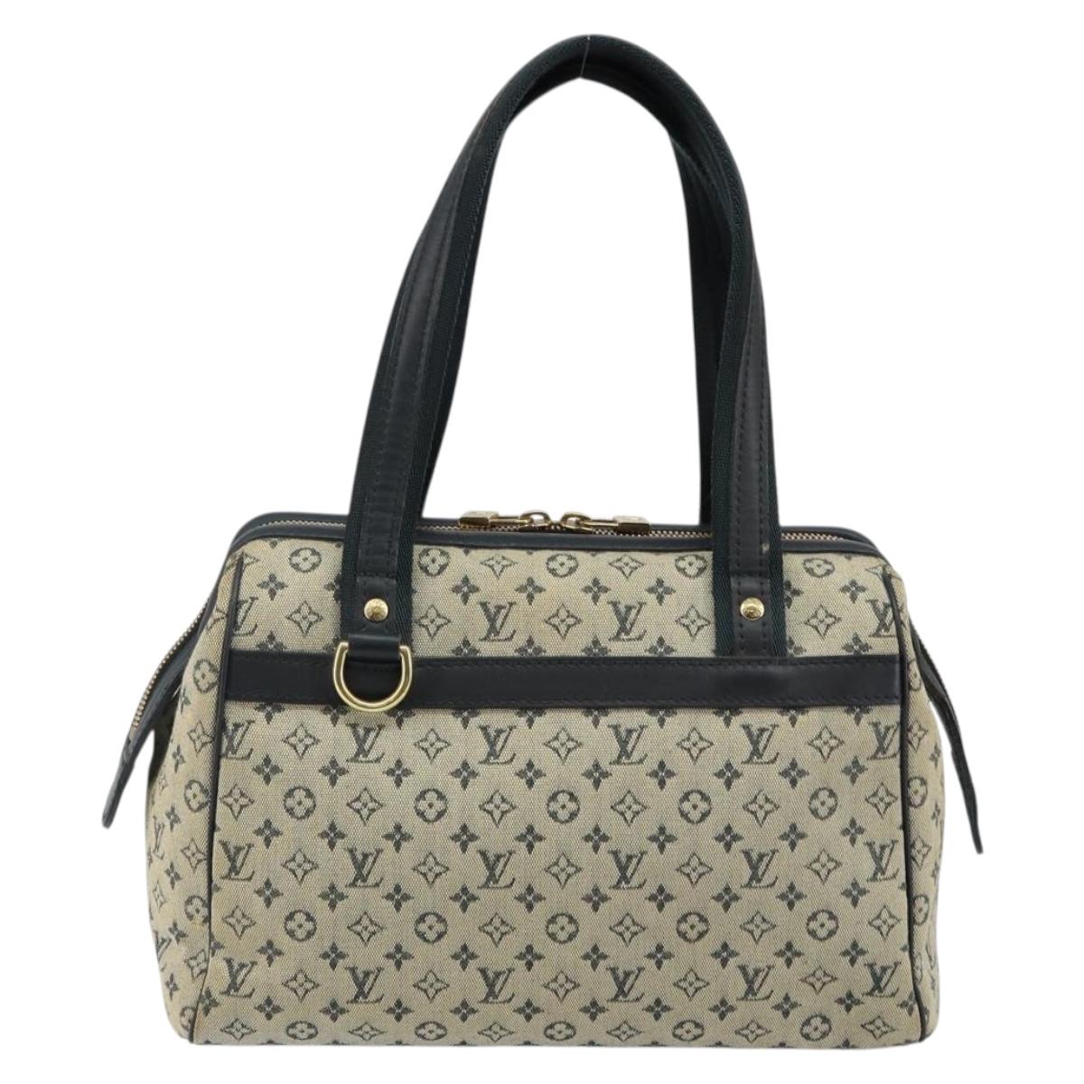 LOUIS VUITTON Monogram Mini Josephine PM Hand Bag Blue M92049 LV Auth 143754