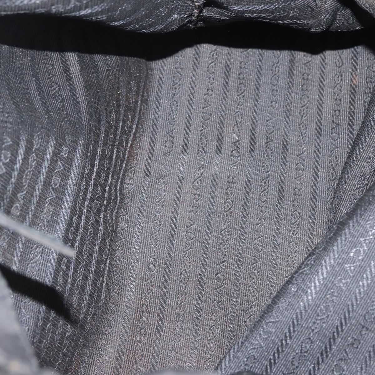 PRADA Chain Shoulder Bag Nylon Black Gold Auth 143765