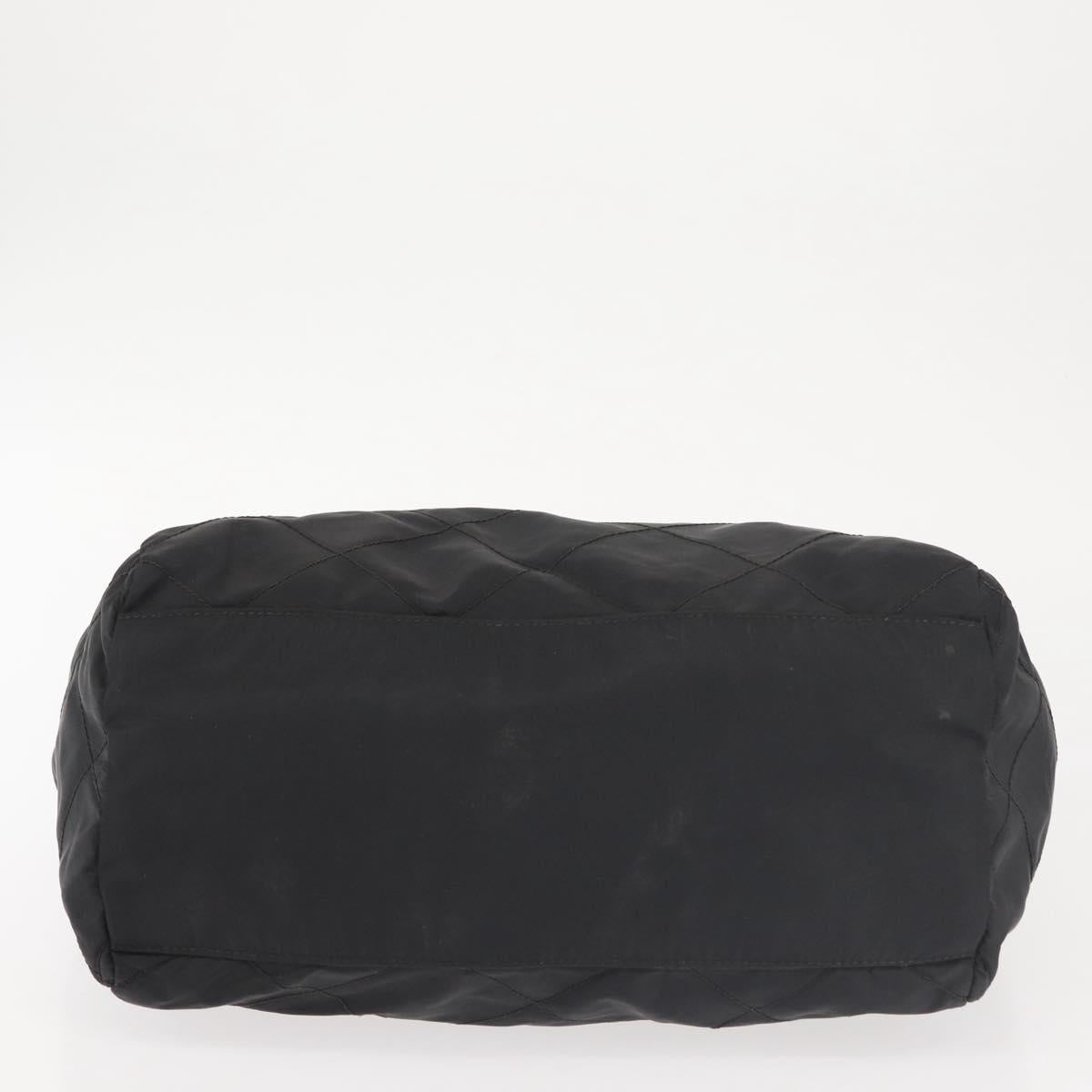 PRADA Chain Shoulder Bag Nylon Black Gold Auth 143765