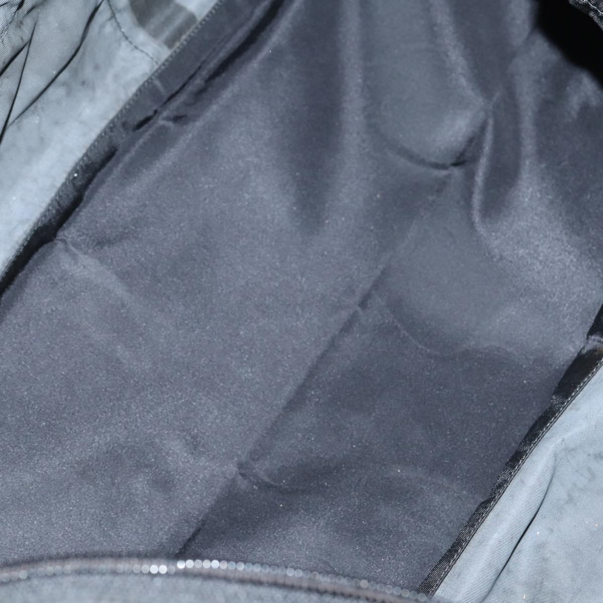 PRADA Boston Bag Nylon Black Silver Auth 143769