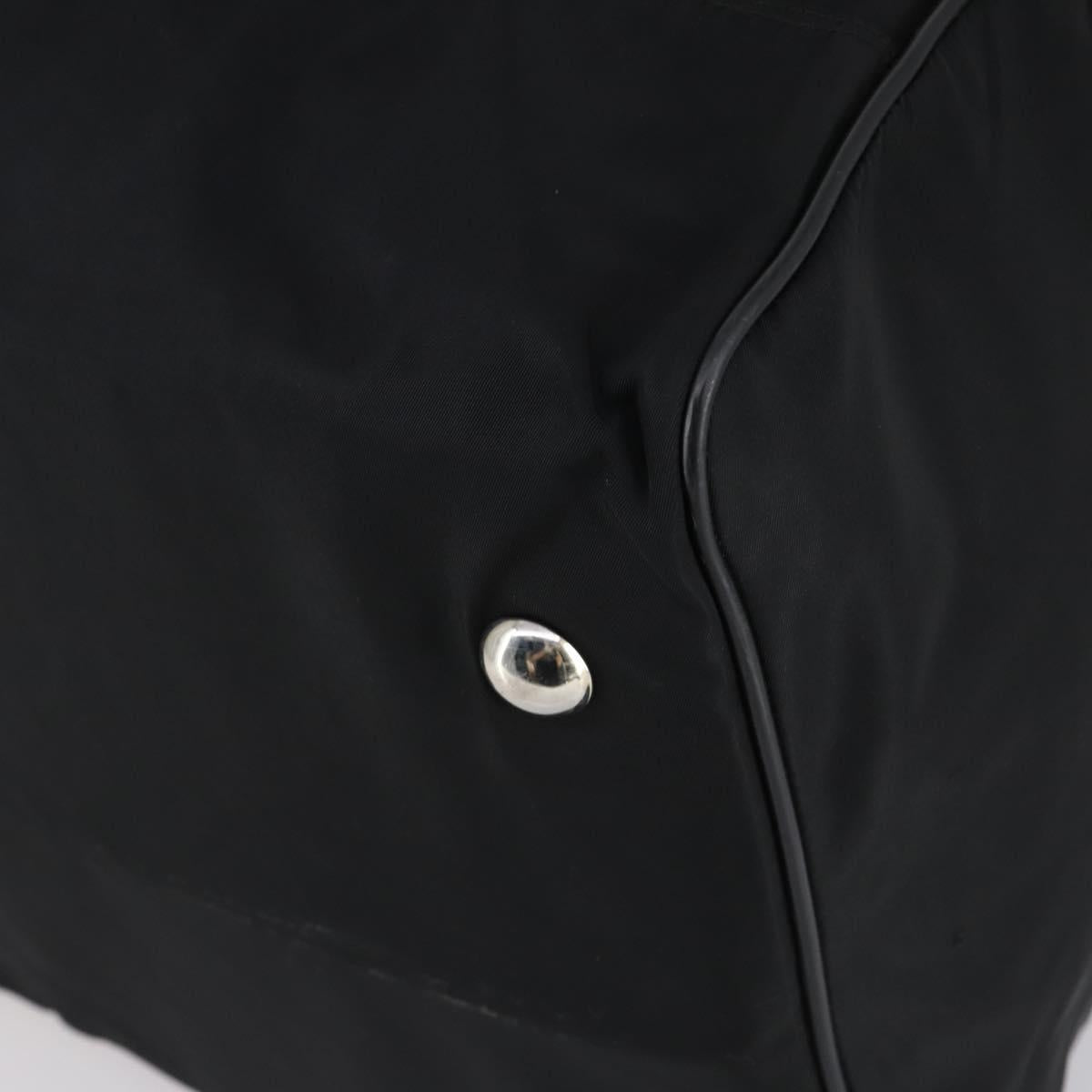 PRADA Boston Bag Nylon 2way Black Silver Auth 143770