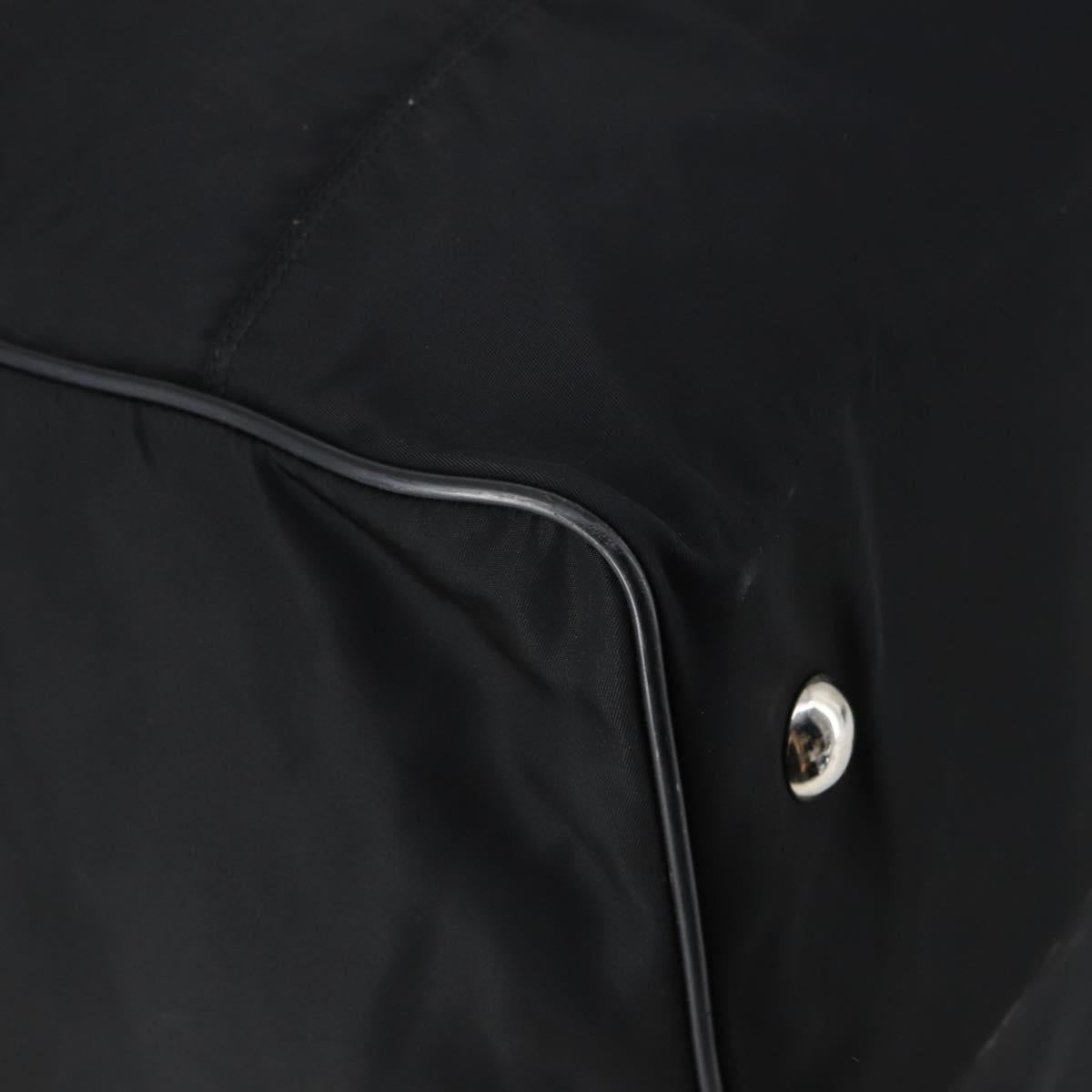 PRADA Boston Bag Nylon 2way Black Silver Auth 143770