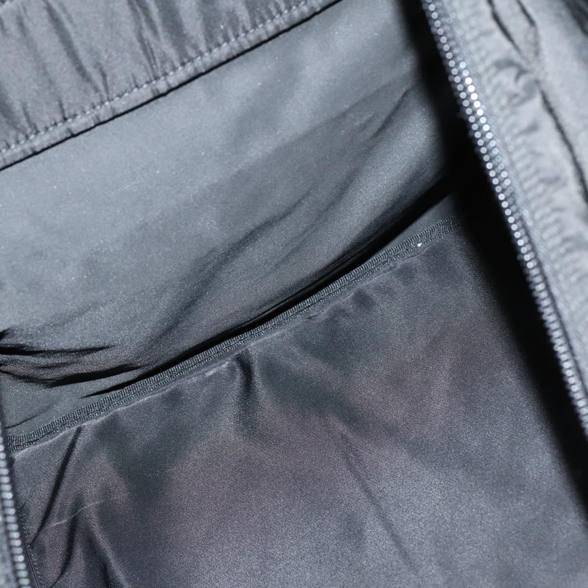 PRADA Boston Bag Nylon 2way Black Silver Auth 143770