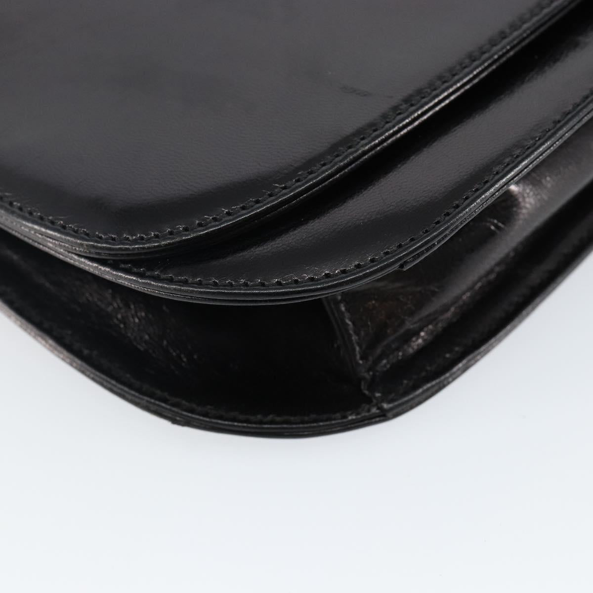 PRADA Chain Shoulder Bag Leather Black Auth 143771