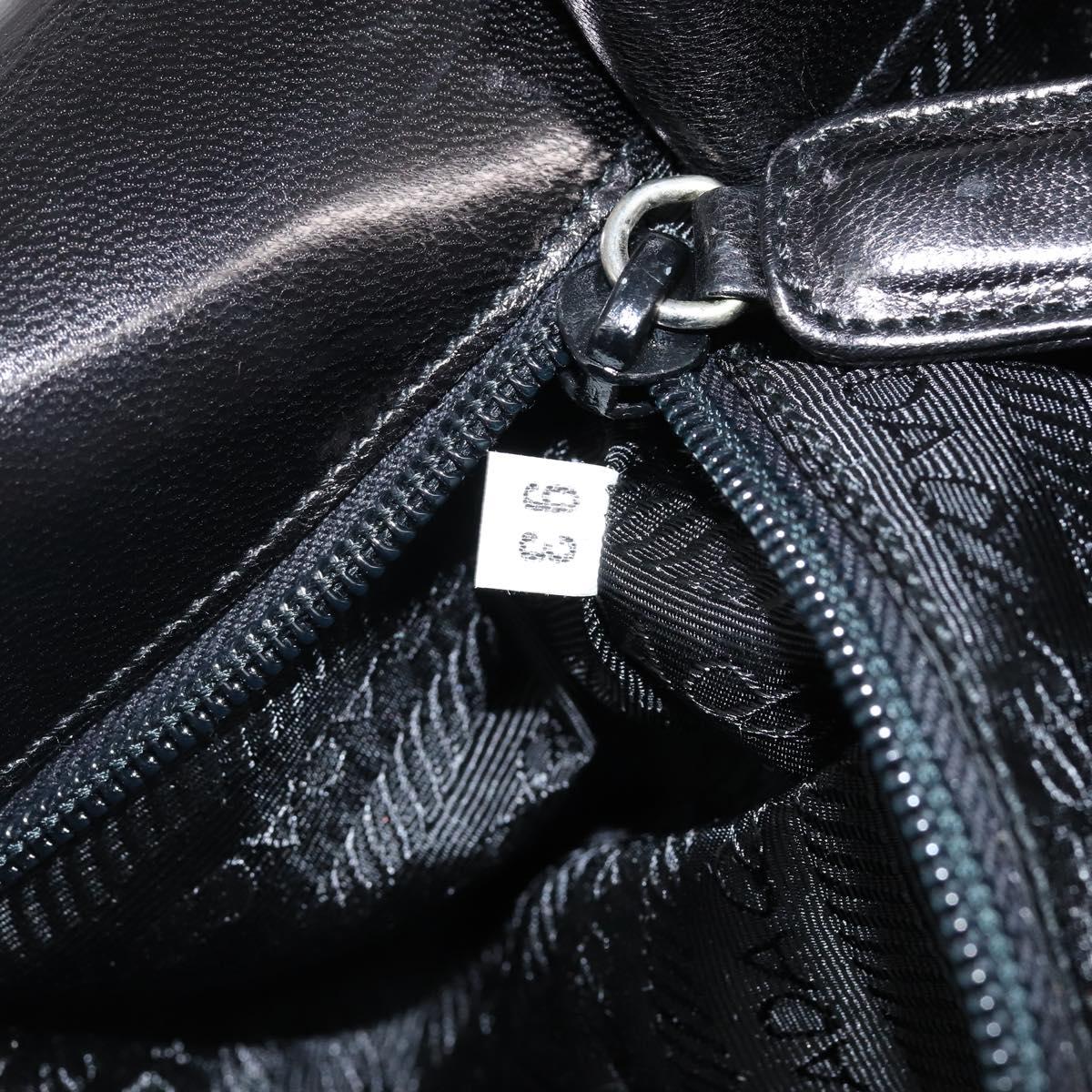 PRADA Chain Shoulder Bag Leather Black Auth 143771