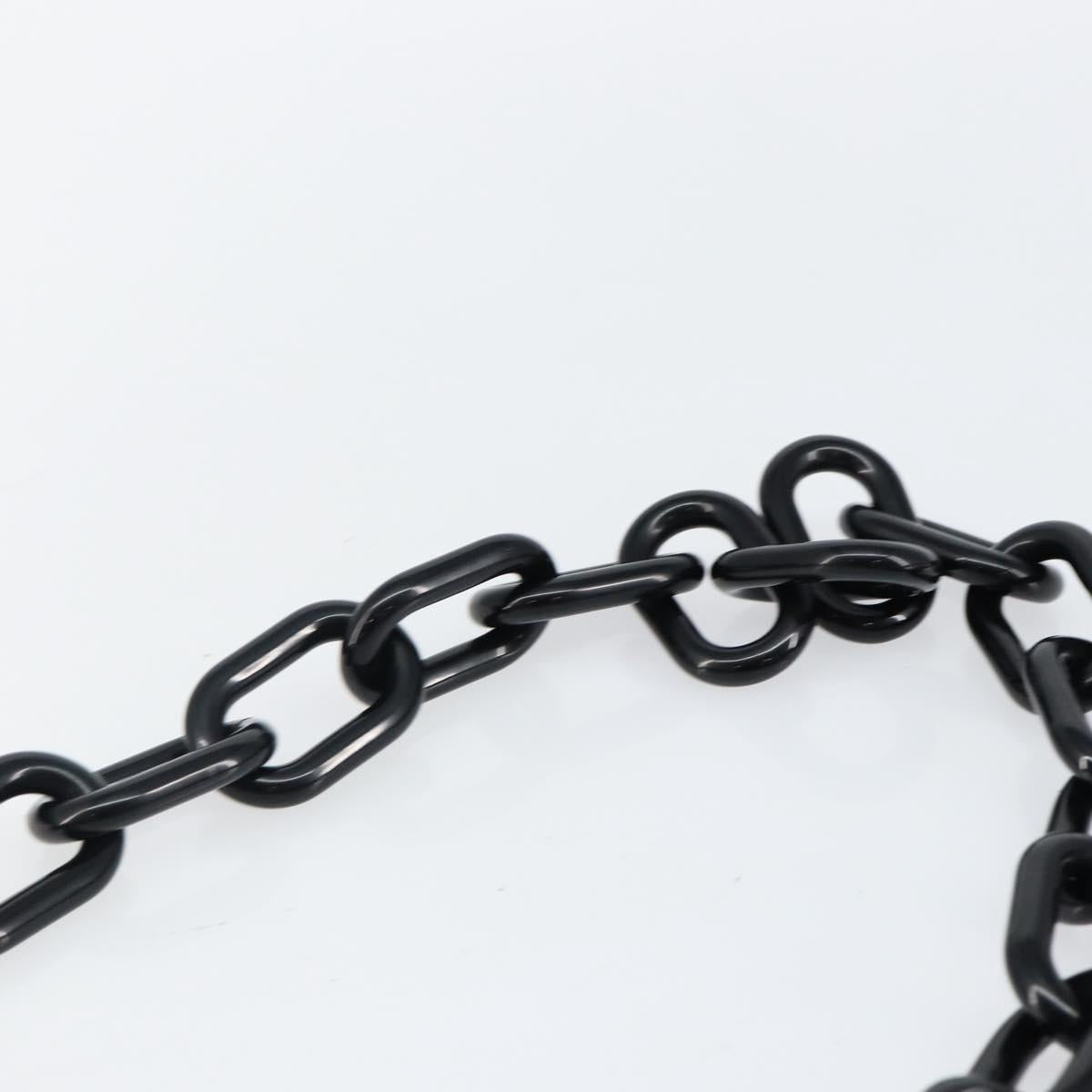 PRADA Chain Shoulder Bag Leather Black Auth 143771