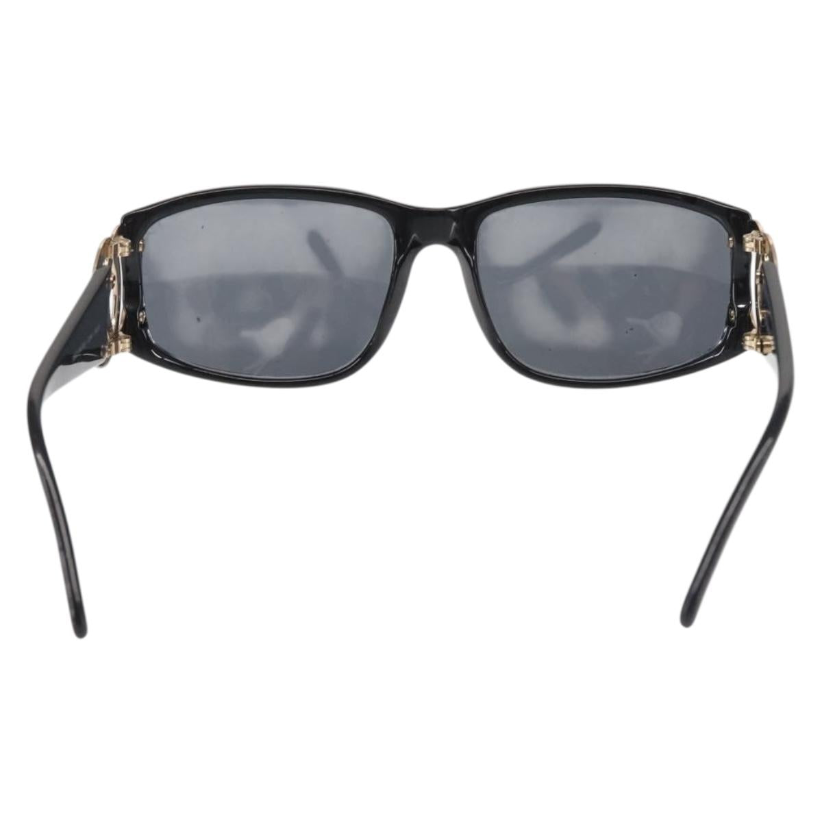 CHANEL COCO Mark Sunglasses Plastic Black CC Auth 143784