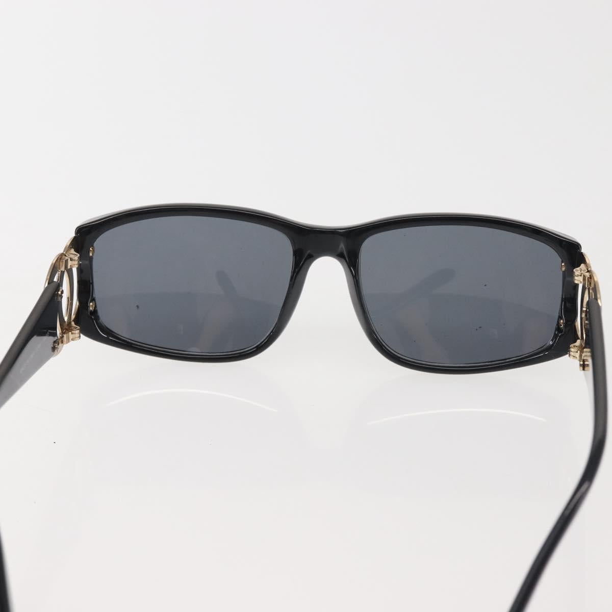 CHANEL COCO Mark Sunglasses Plastic Black CC Auth 143784