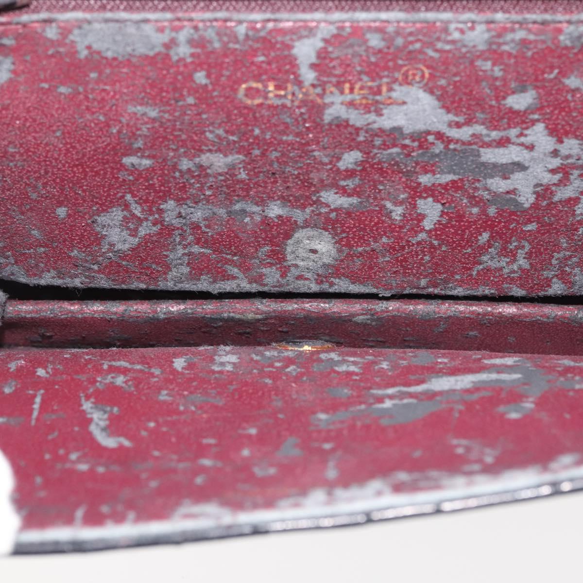 CHANEL Chain Shoulder Bag Lamb Skin Black Gold CC Auth 143810