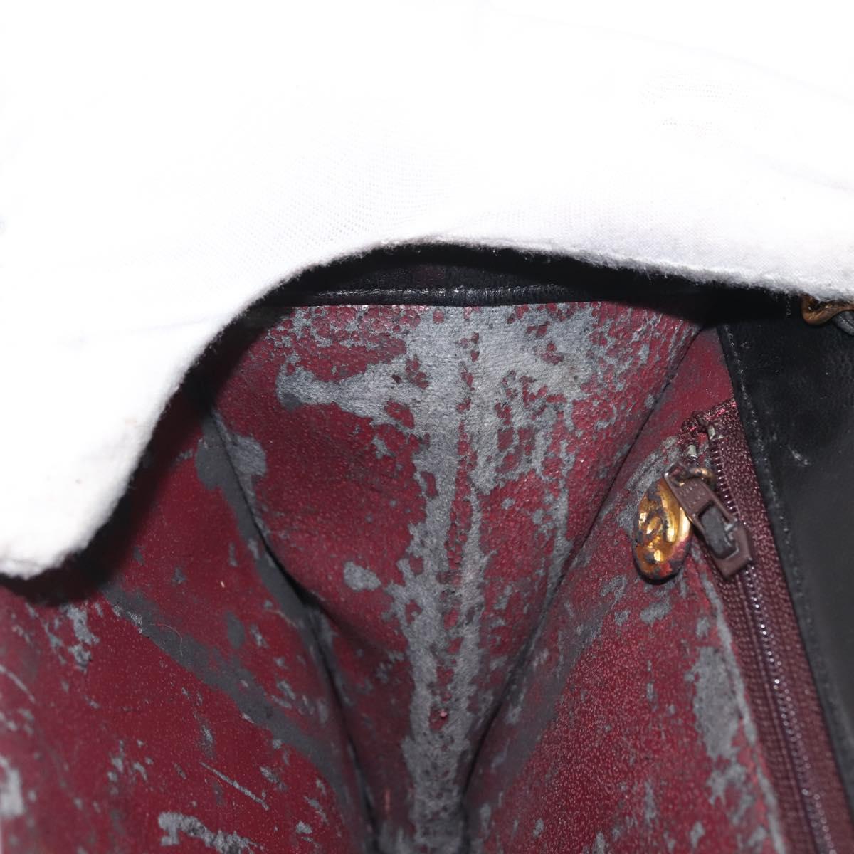 CHANEL Chain Shoulder Bag Lamb Skin Black Gold CC Auth 143810