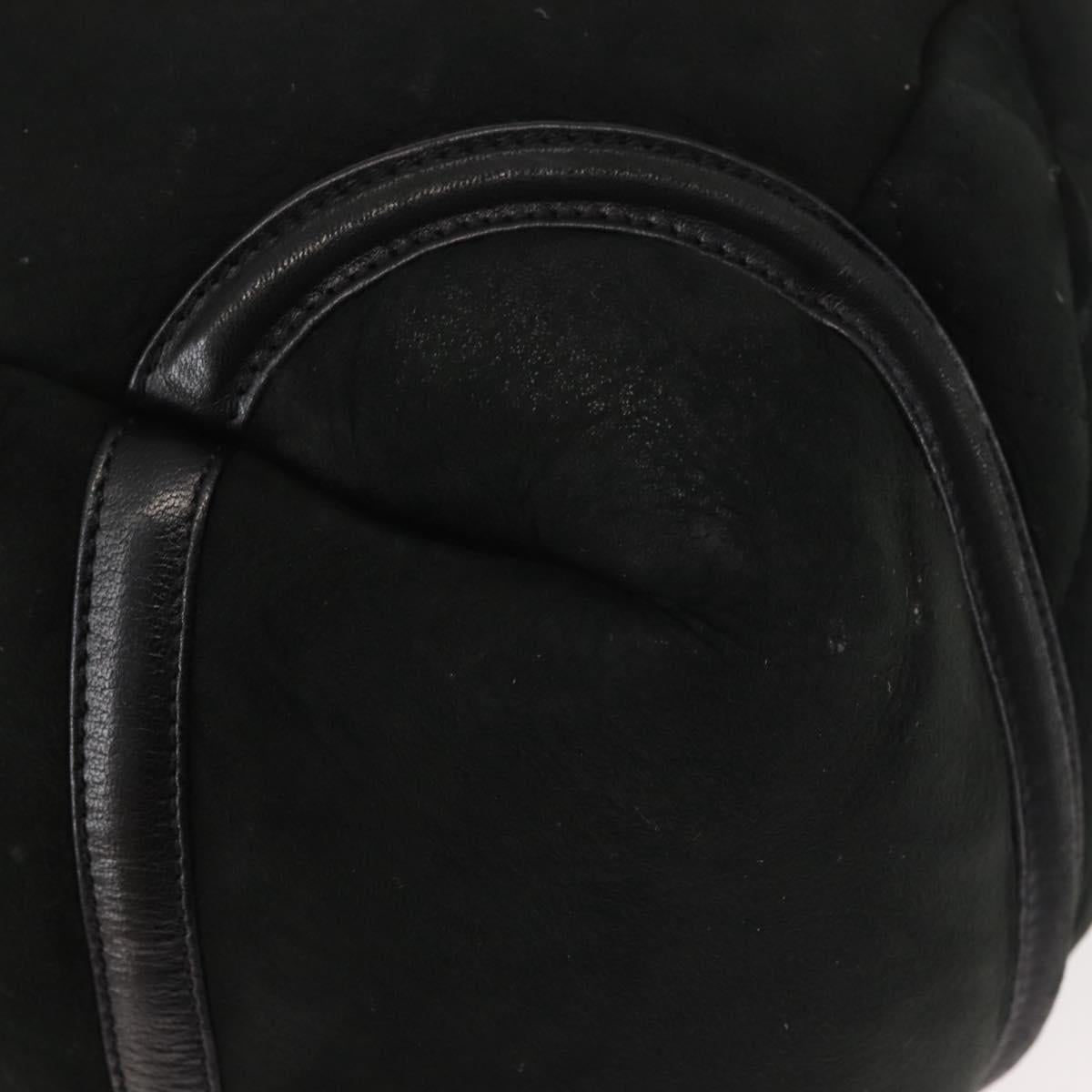 CHANEL Hand Bag Mouton Black Gold CC Auth 143816