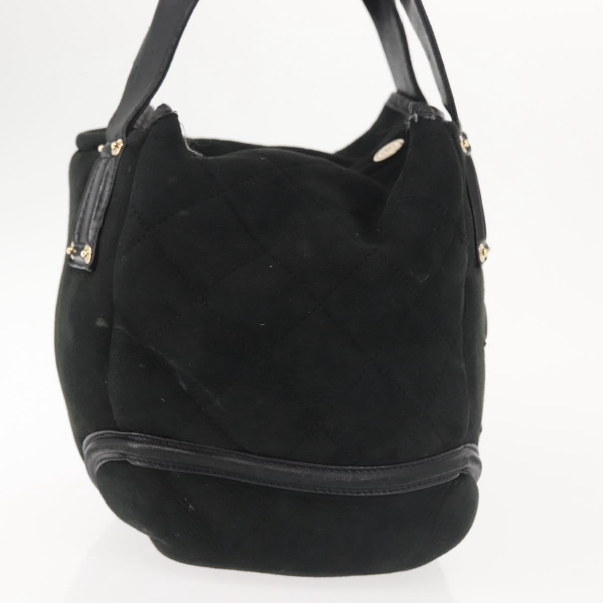 CHANEL Hand Bag Mouton Black Gold CC Auth 143816