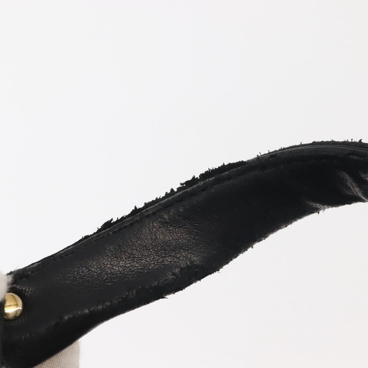 CHANEL Hand Bag Mouton Black Gold CC Auth 143816