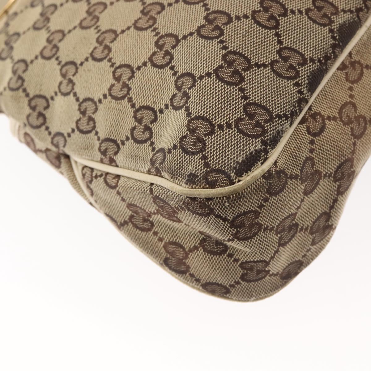 GUCCI GG Canvas Tote Bag Beige Gold 121023 Auth 143818