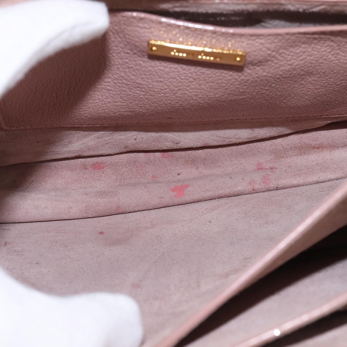 Miu Miu Hand Bag Leather 2way Pink Gold Auth 143829