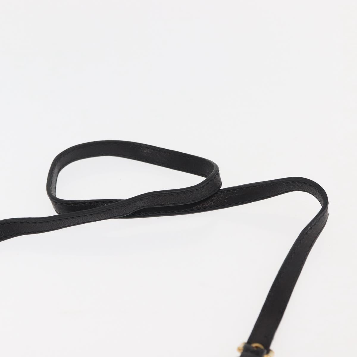 Miu Miu Studs Shoulder Bag Leather Black Gold Silver Auth 143830