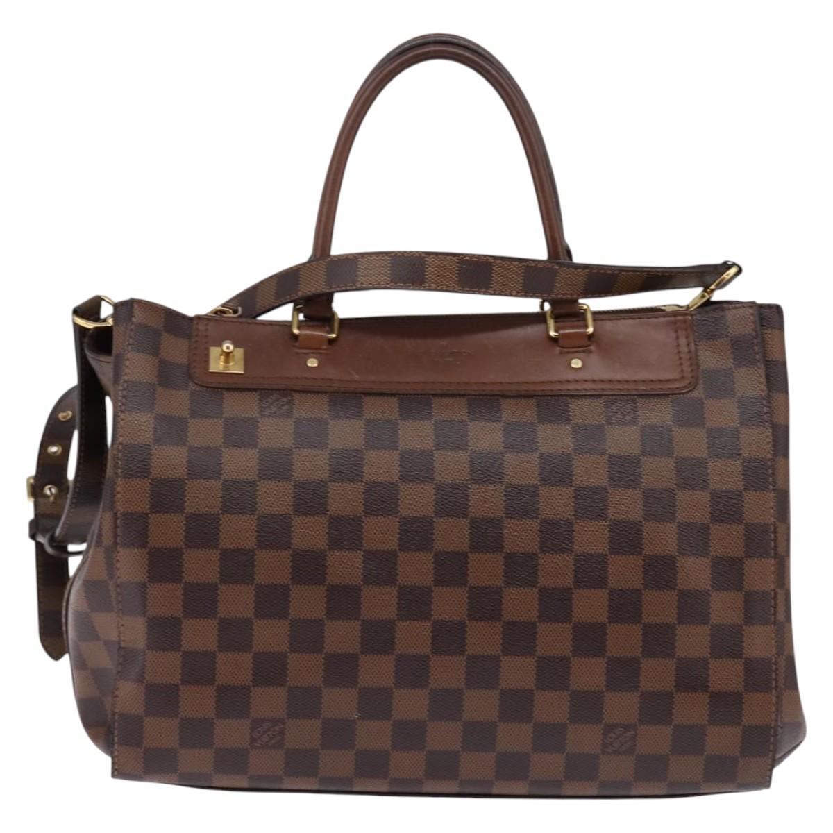 LOUIS VUITTON Damier Ebene Greenwich Hand Bag 2way N41337 LV Auth 143834