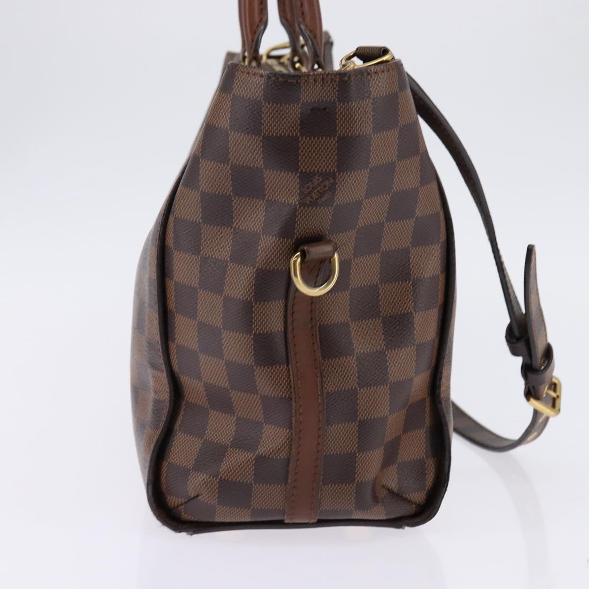 LOUIS VUITTON Damier Ebene Greenwich Hand Bag 2way N41337 LV Auth 143834