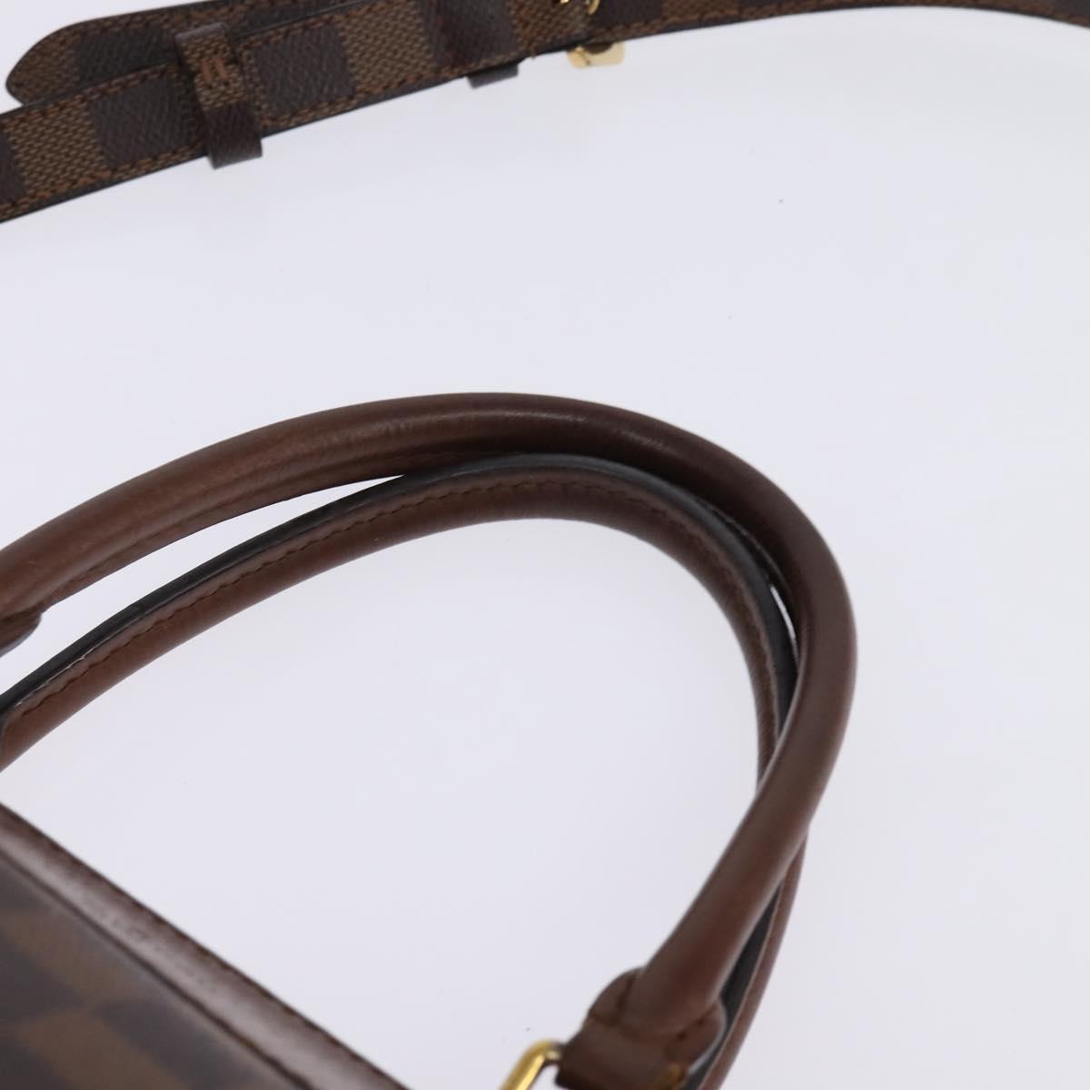 LOUIS VUITTON Damier Ebene Greenwich Hand Bag 2way N41337 LV Auth 143834