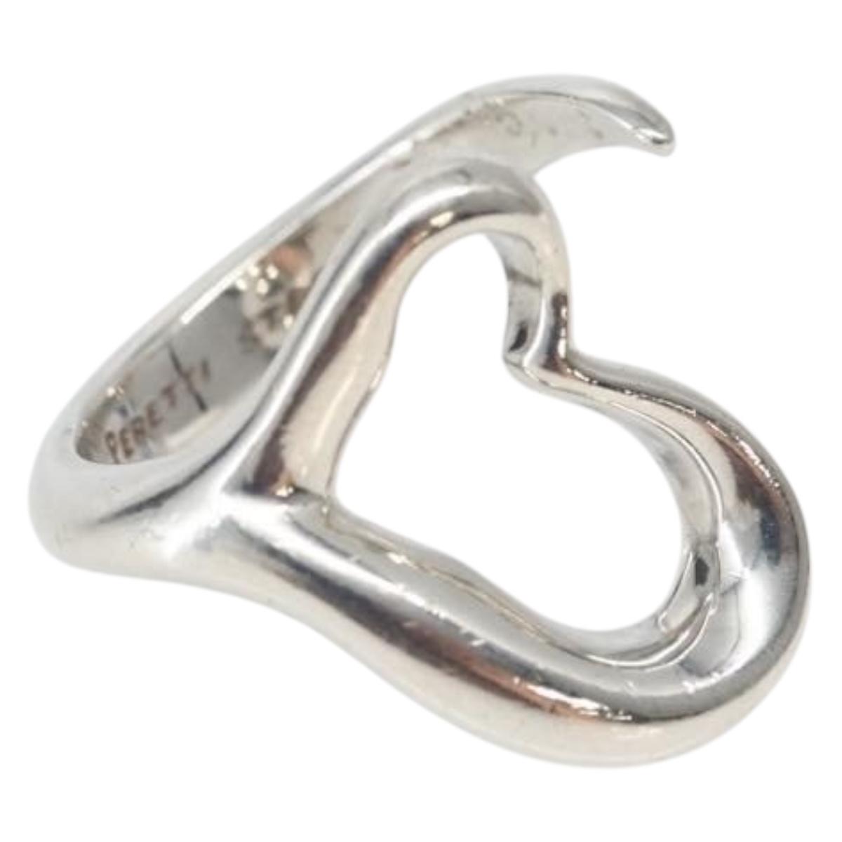 TIFFANY&Co. Open Heart Ring Ag925 Silver Auth 143839