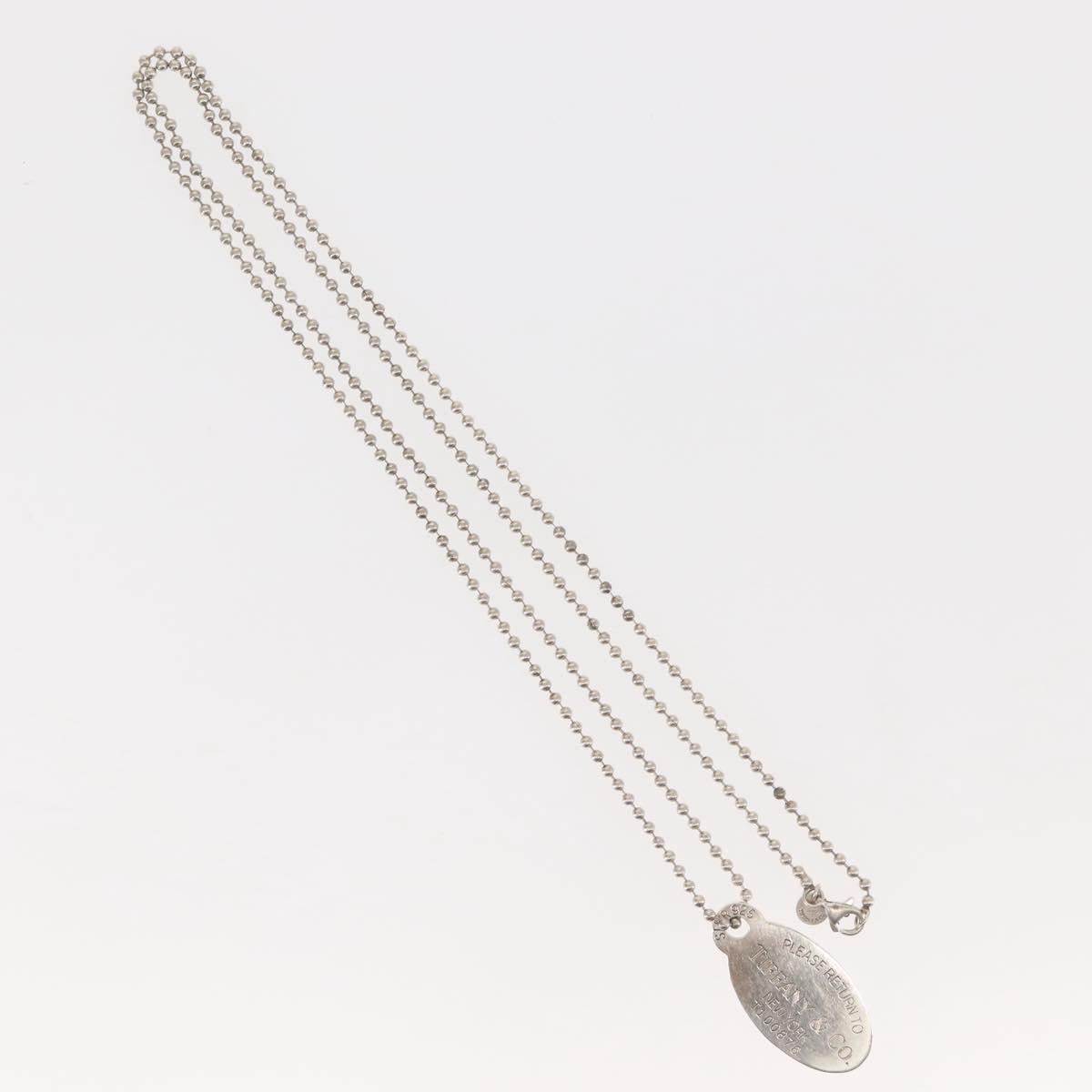 TIFFANY&Co. Return to Oval Tag Necklace Ag925 Silver Auth 143842
