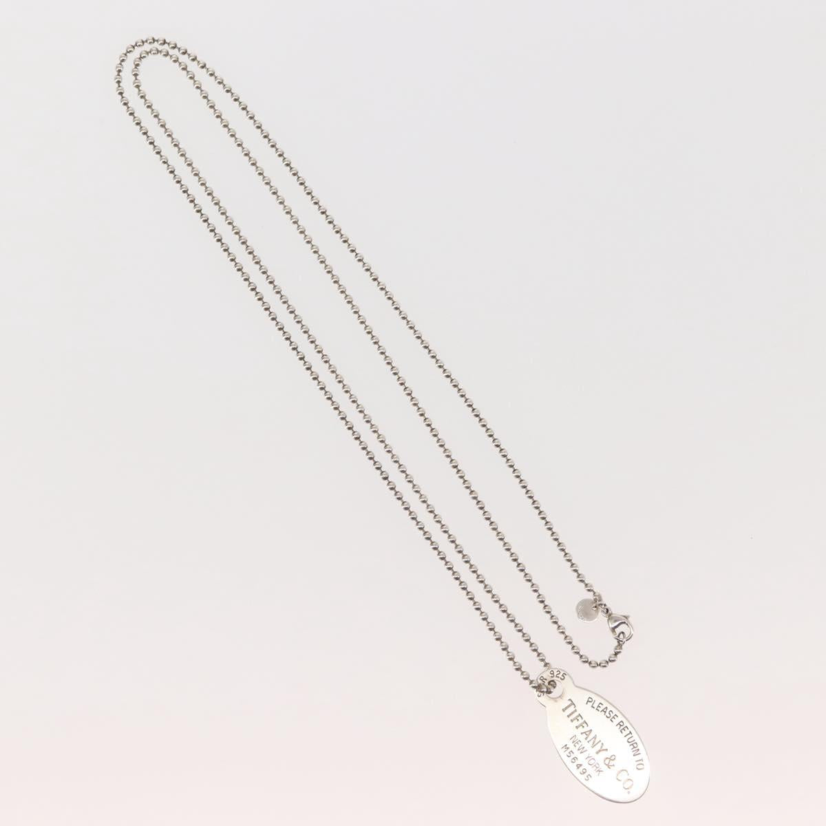 TIFFANY&Co. Return to Oval Tag Necklace Ag925 Silver Auth 143843