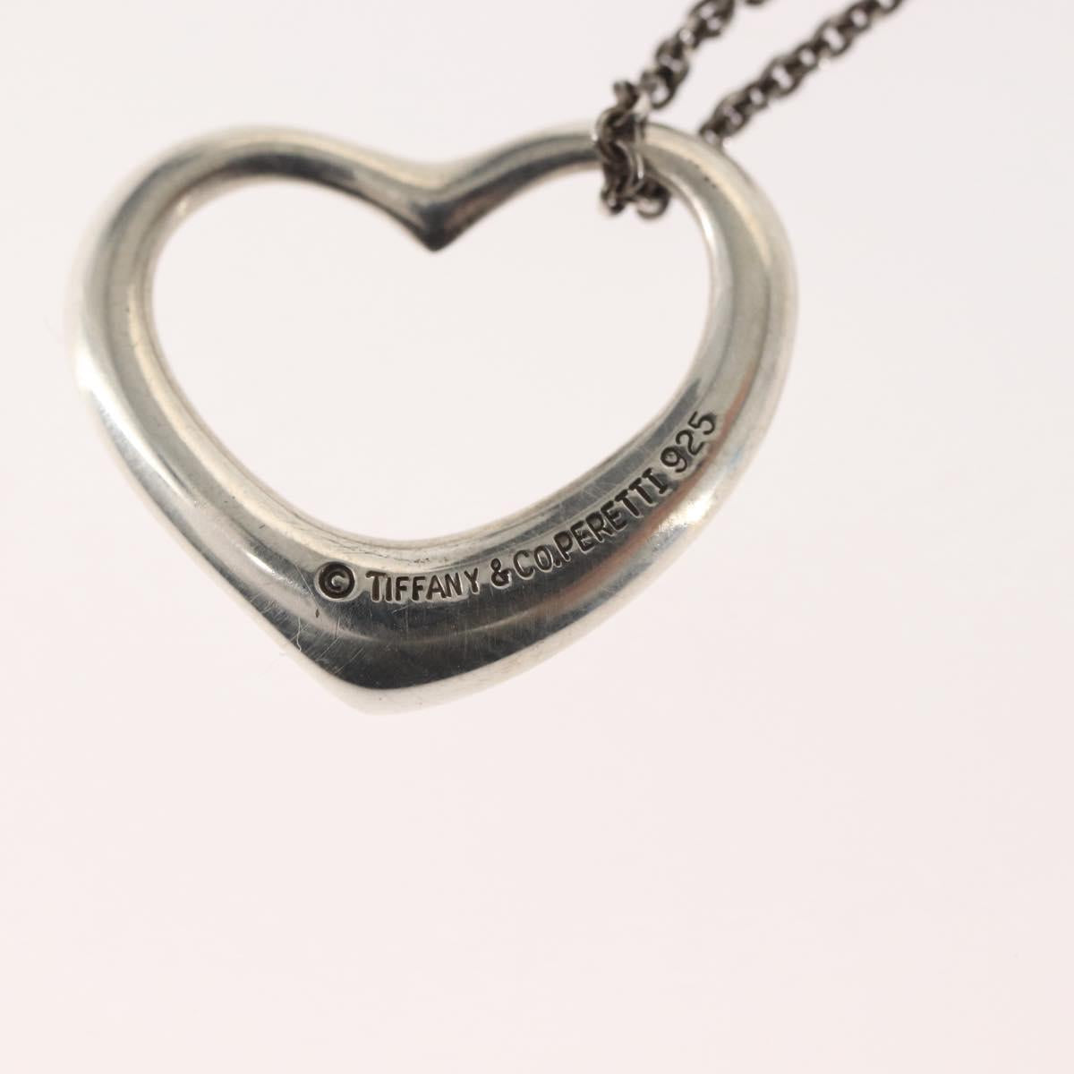 TIFFANY&Co. Open Heart Necklace Ag925 Silver Auth 143849