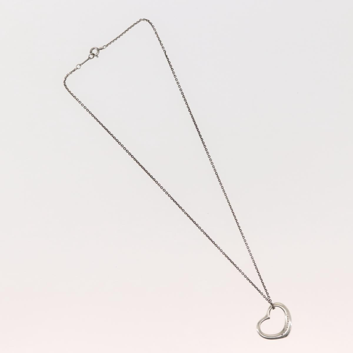 TIFFANY&Co. Open Heart Necklace Ag925 Silver Auth 143849