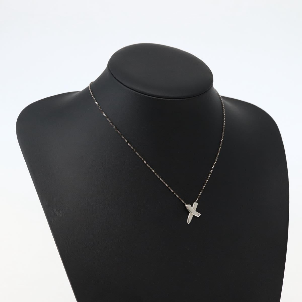 TIFFANY&Co. Cross Kiss Necklace Ag925 Silver Auth 143851