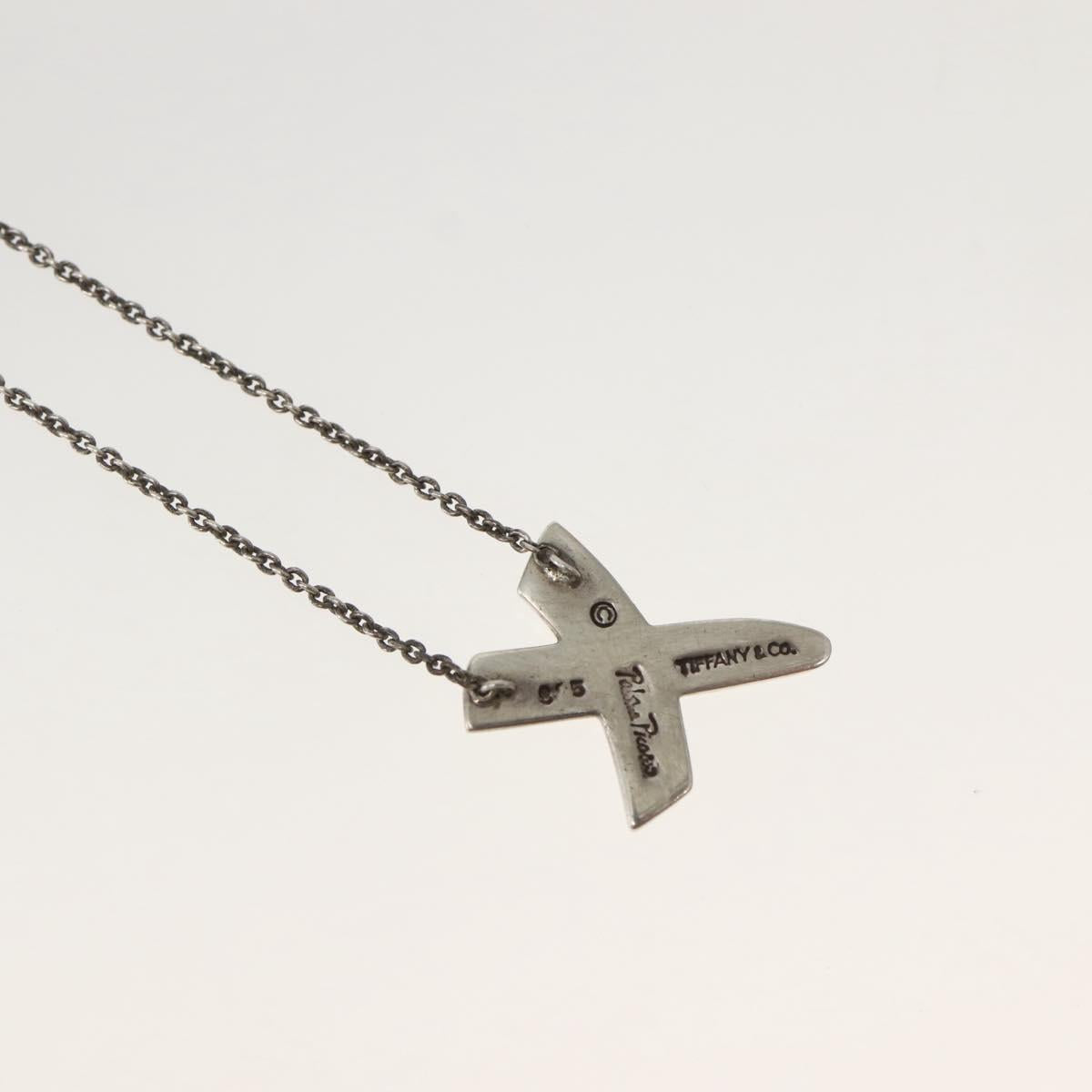 TIFFANY&Co. Cross Kiss Necklace Ag925 Silver Auth 143851