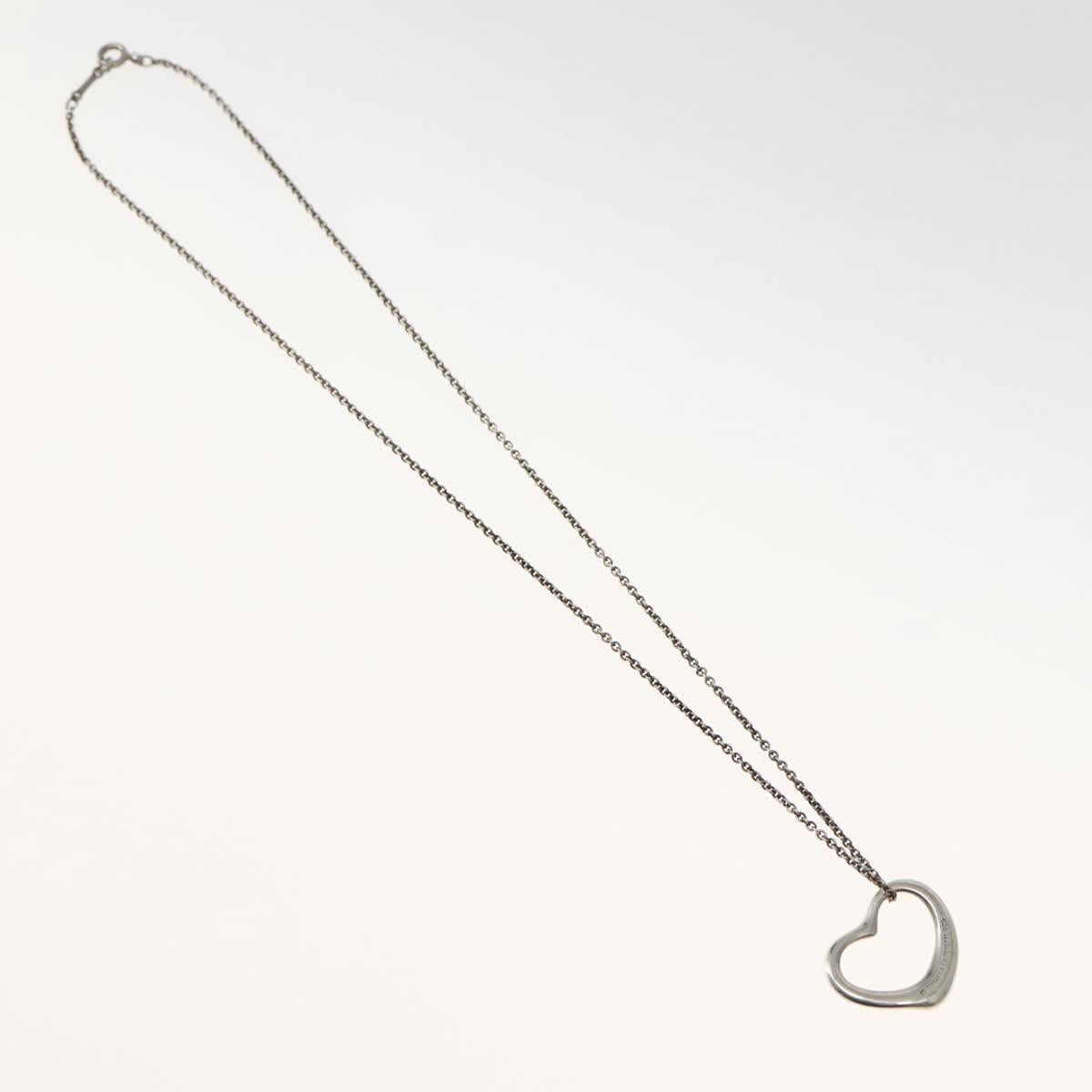 TIFFANY&Co. Open Heart Necklace Ag925 Silver Auth 143856