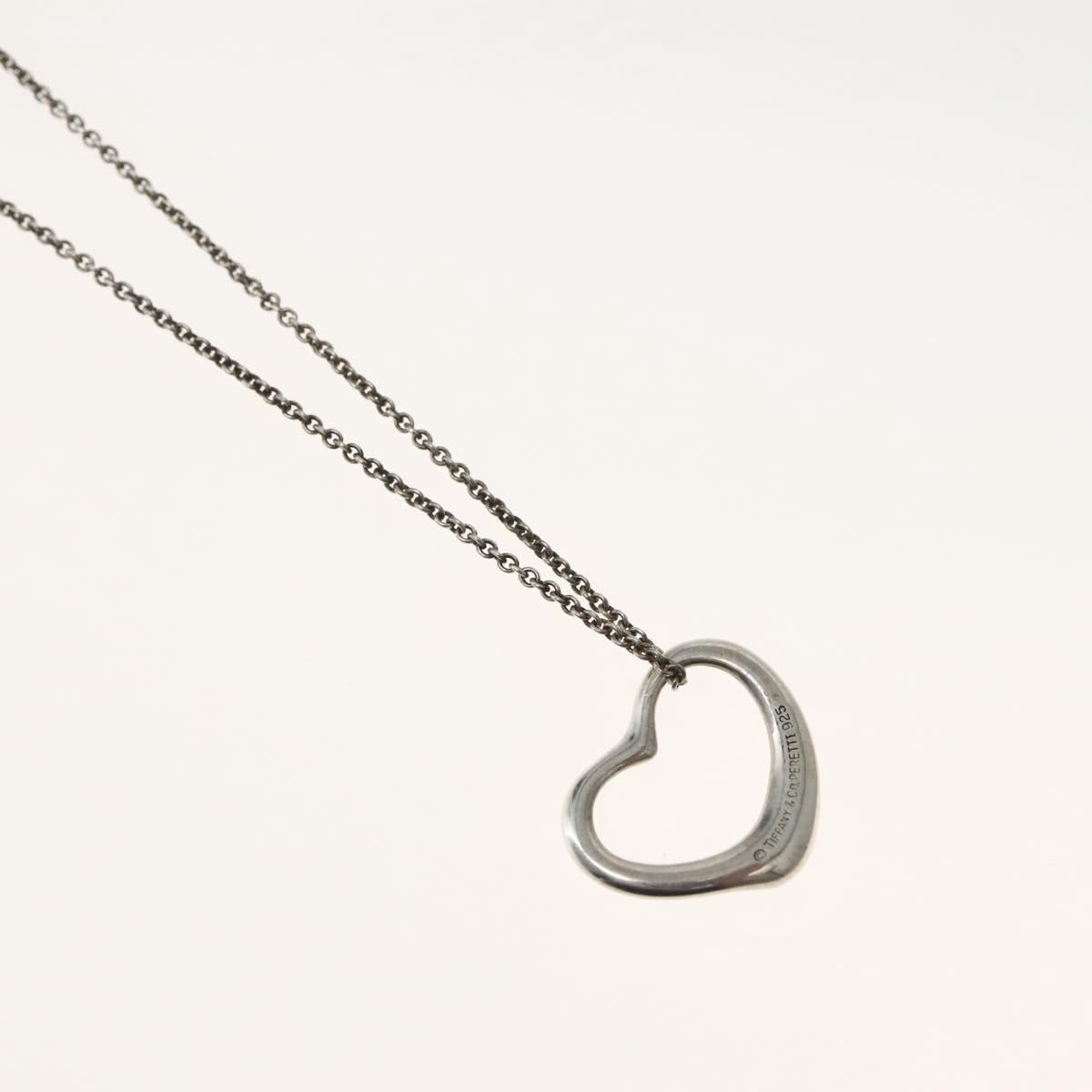 TIFFANY&Co. Open Heart Necklace Ag925 Silver Auth 143856