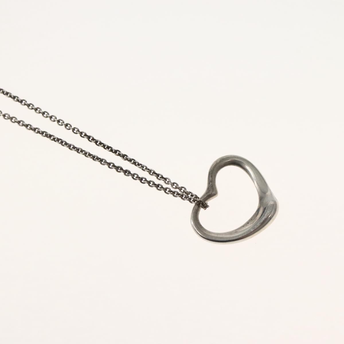 TIFFANY&Co. Open Heart Necklace Ag925 Silver Auth 143856
