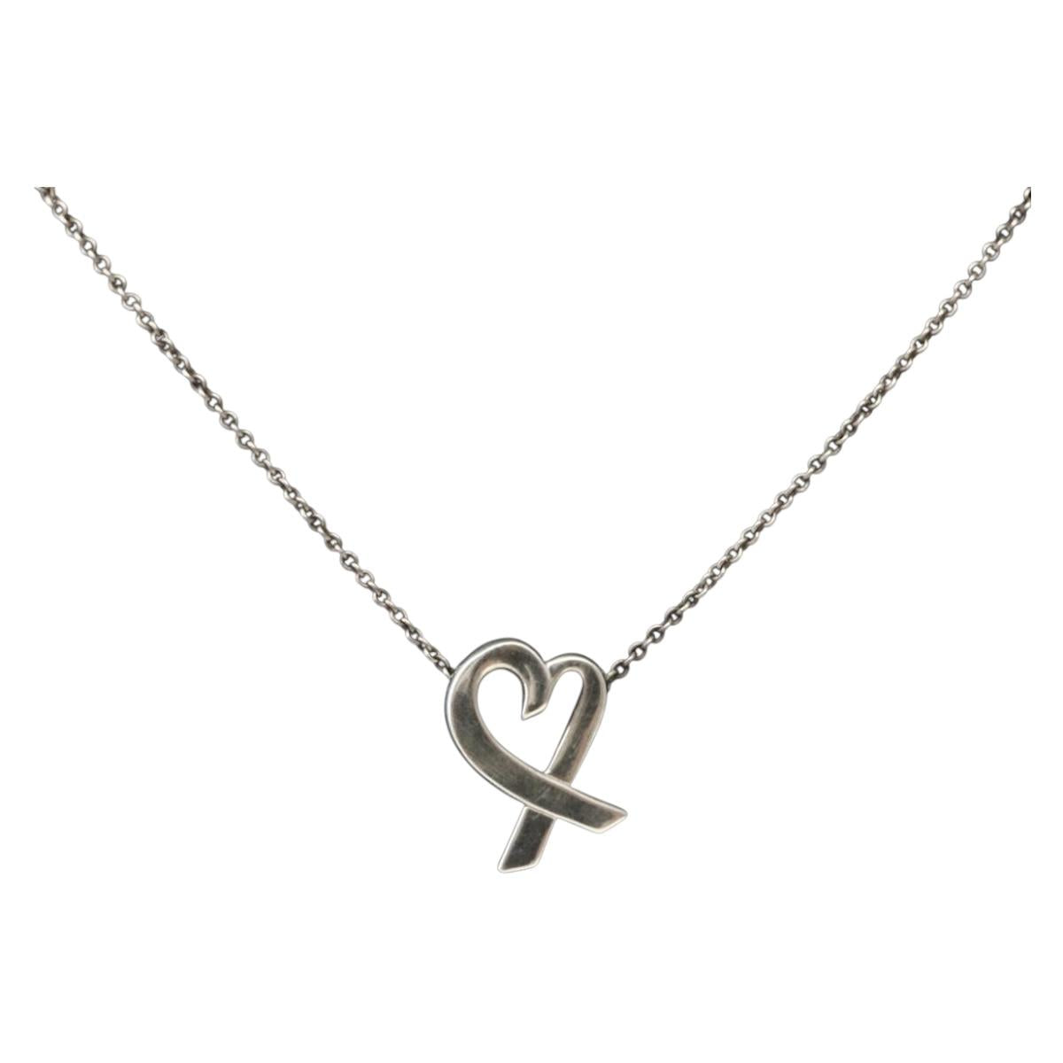 TIFFANY&Co. Loving Heart Necklace Ag925 Silver Auth 143858