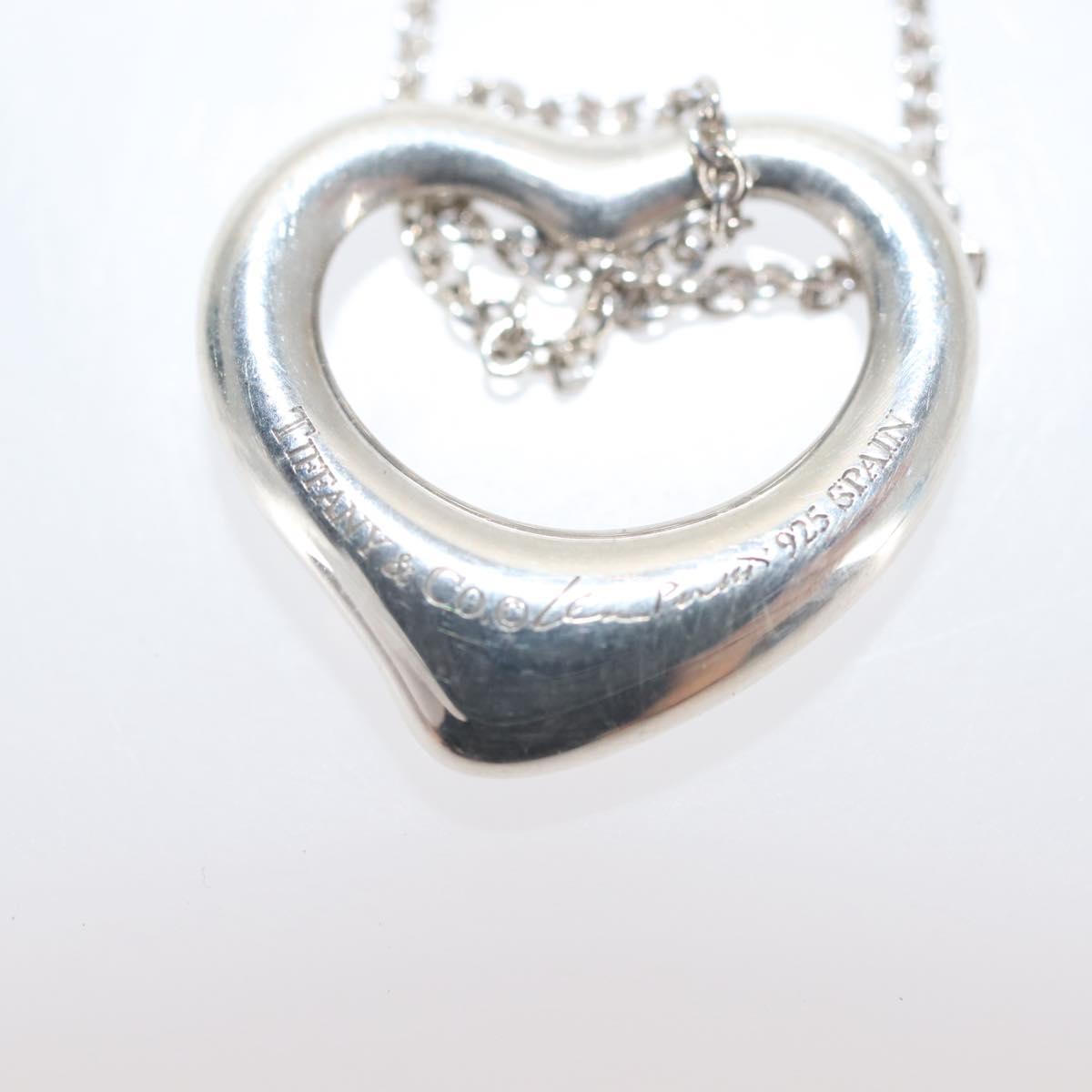 TIFFANY&Co. Open Heart Necklace Ag925 Silver Auth 143865