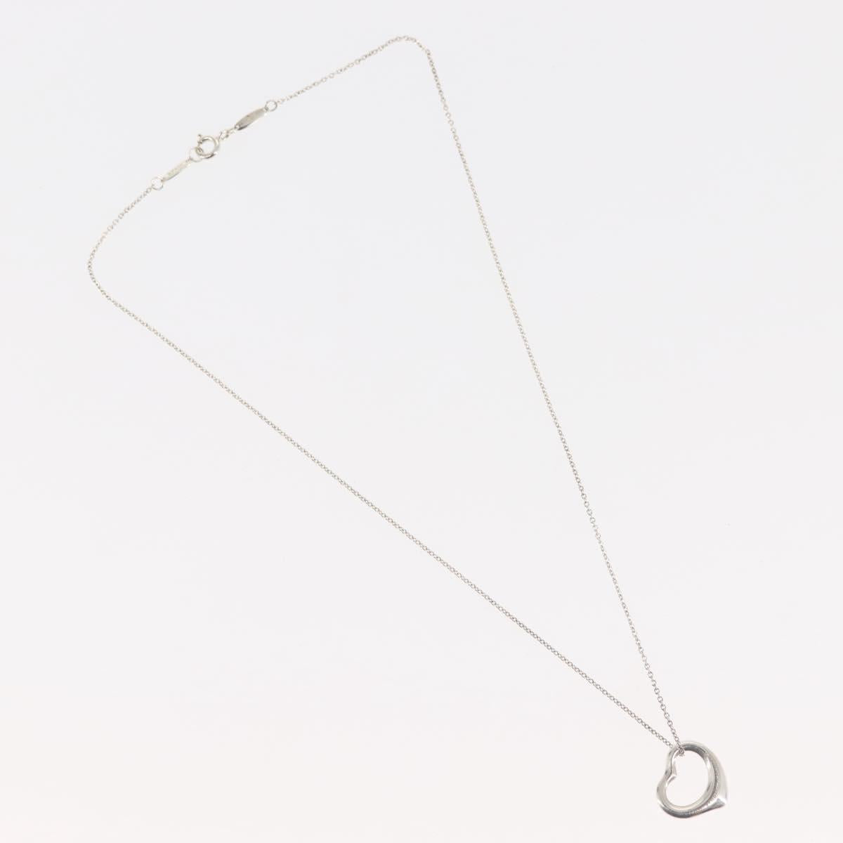 TIFFANY&Co. Open Heart Necklace Ag925 Silver Auth 143865