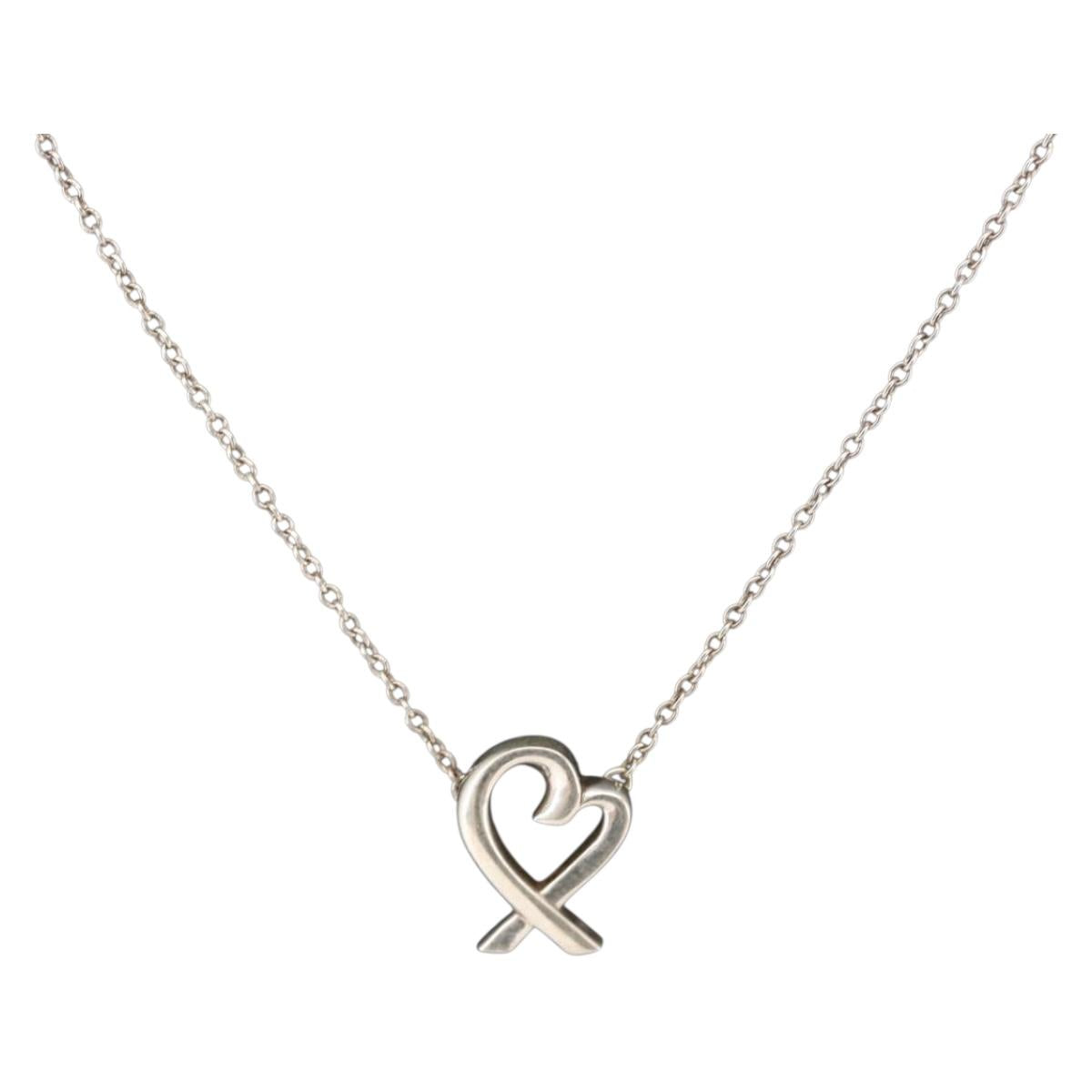 TIFFANY&Co. Loving Heart Necklace Ag925 Silver Auth 143866