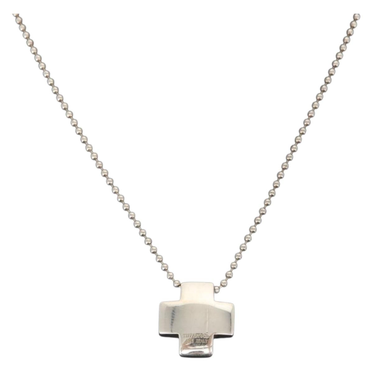 TIFFANY&Co. Roman Cross Necklace Ag925 Silver Auth 143867