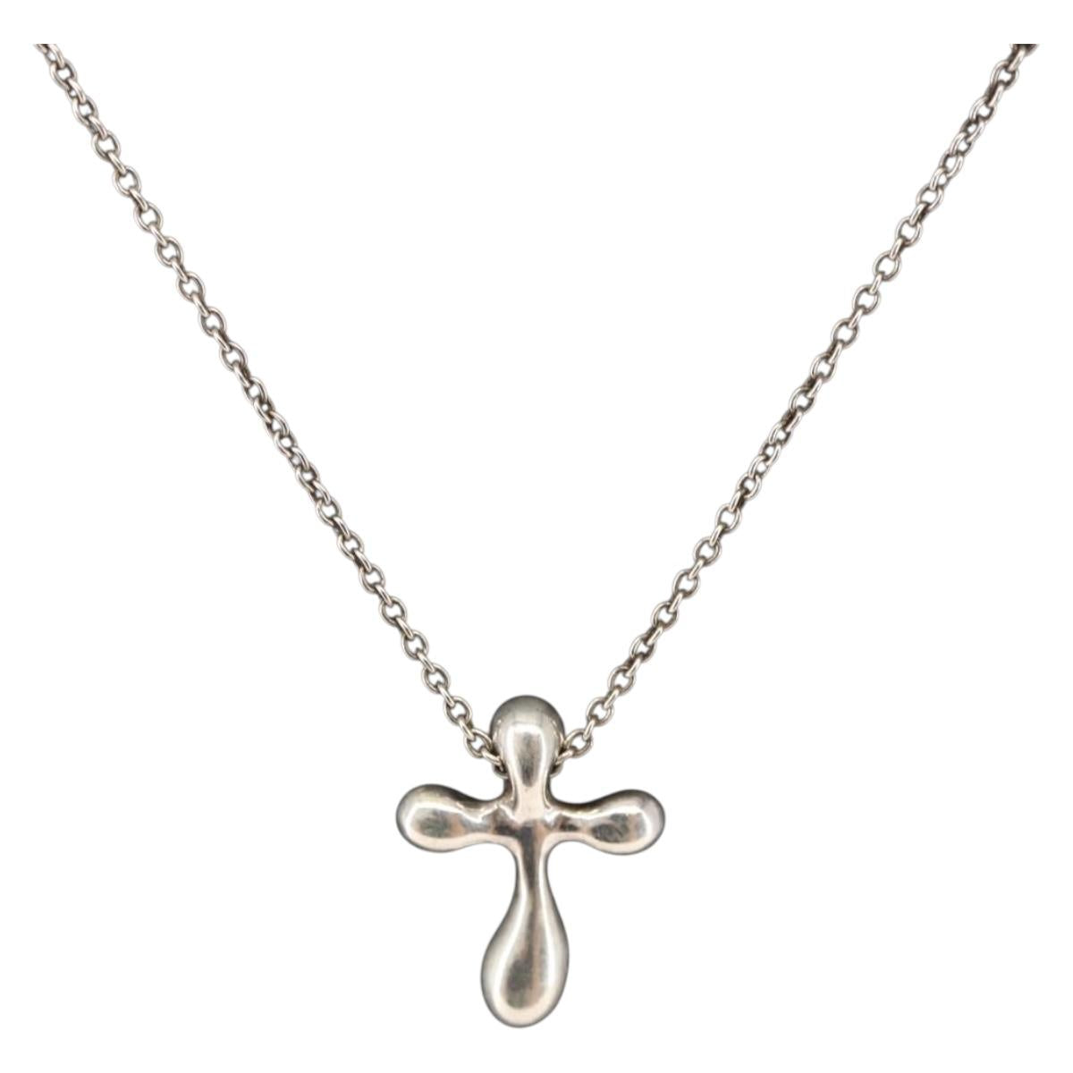 TIFFANY&Co. Cross Necklace Ag925 Silver Auth 143868