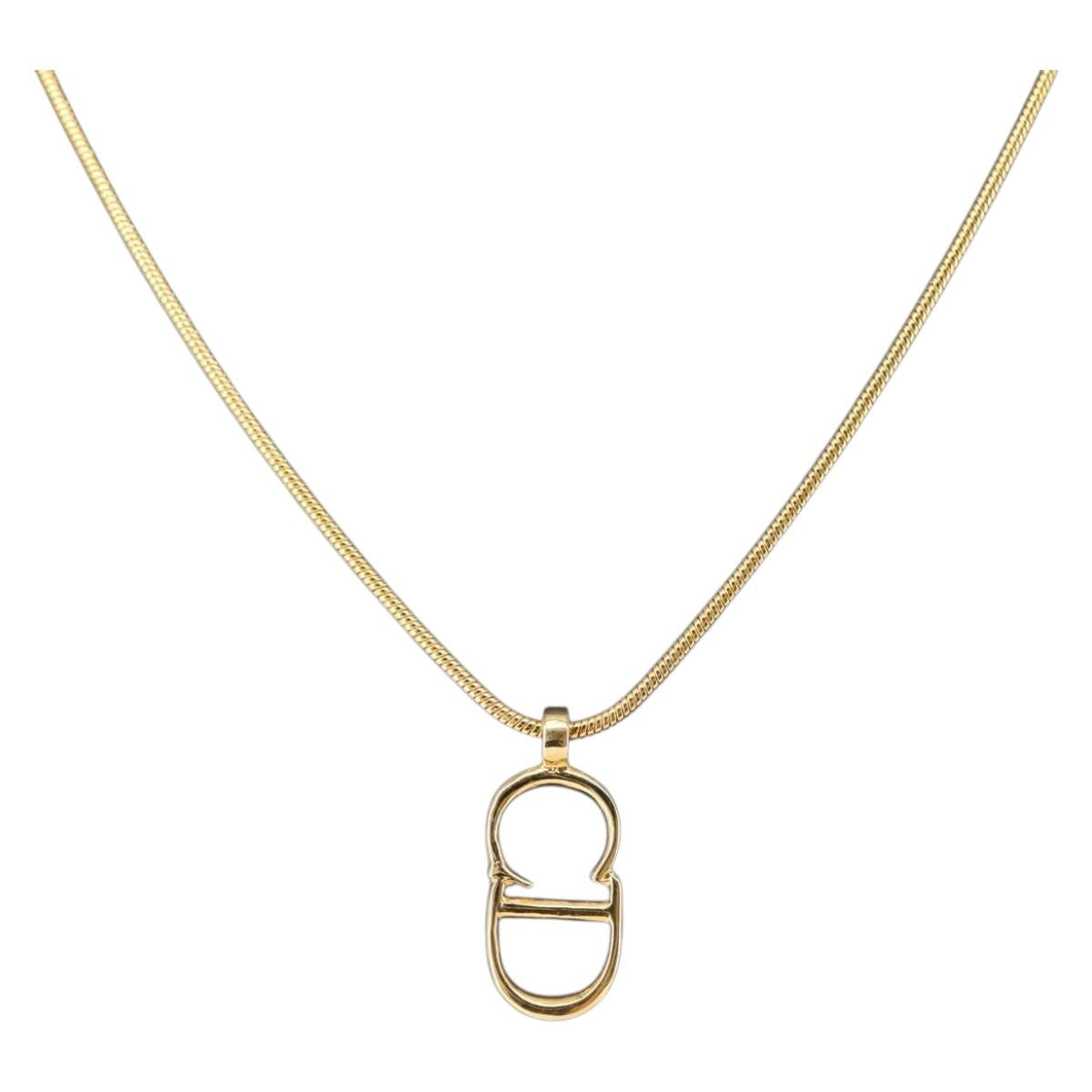 Christian Dior Necklace metal Gold Auth 143870