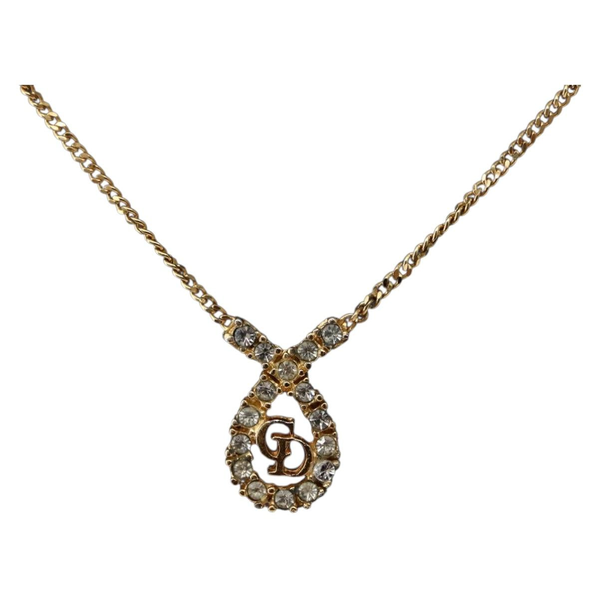 Christian Dior Necklace metal Gold Auth 143872