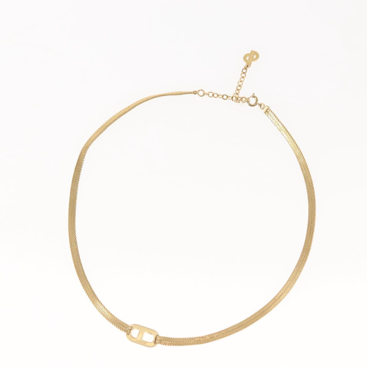 Christian Dior Choker metal Gold Auth 143873