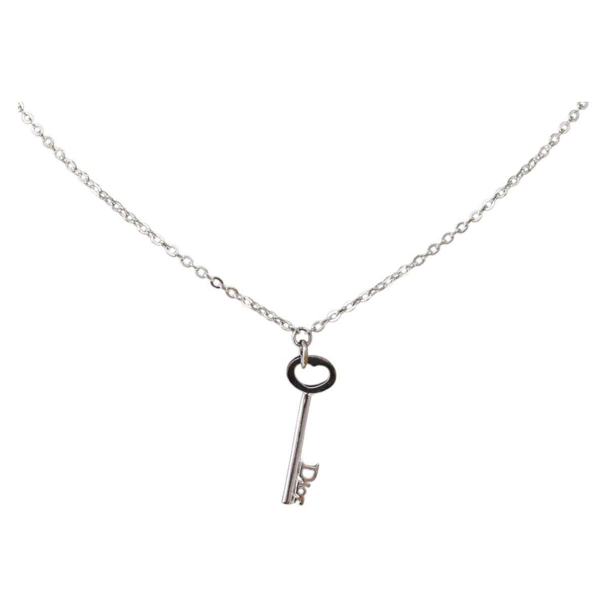 Christian Dior Necklace metal Silver Auth 143882