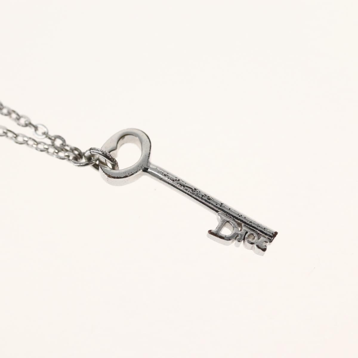 Christian Dior Necklace metal Silver Auth 143882
