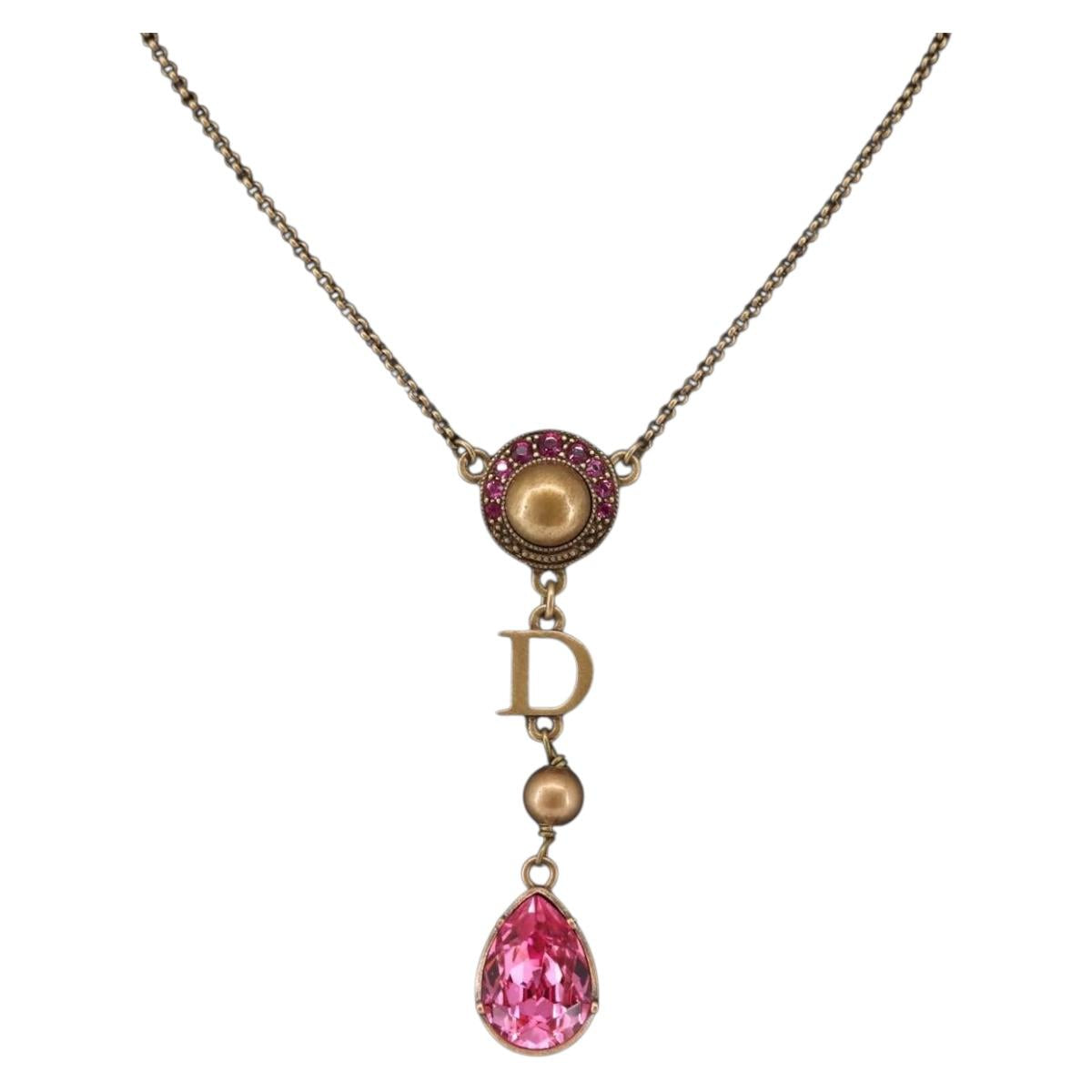 Christian Dior Necklace metal Copper Auth 143883