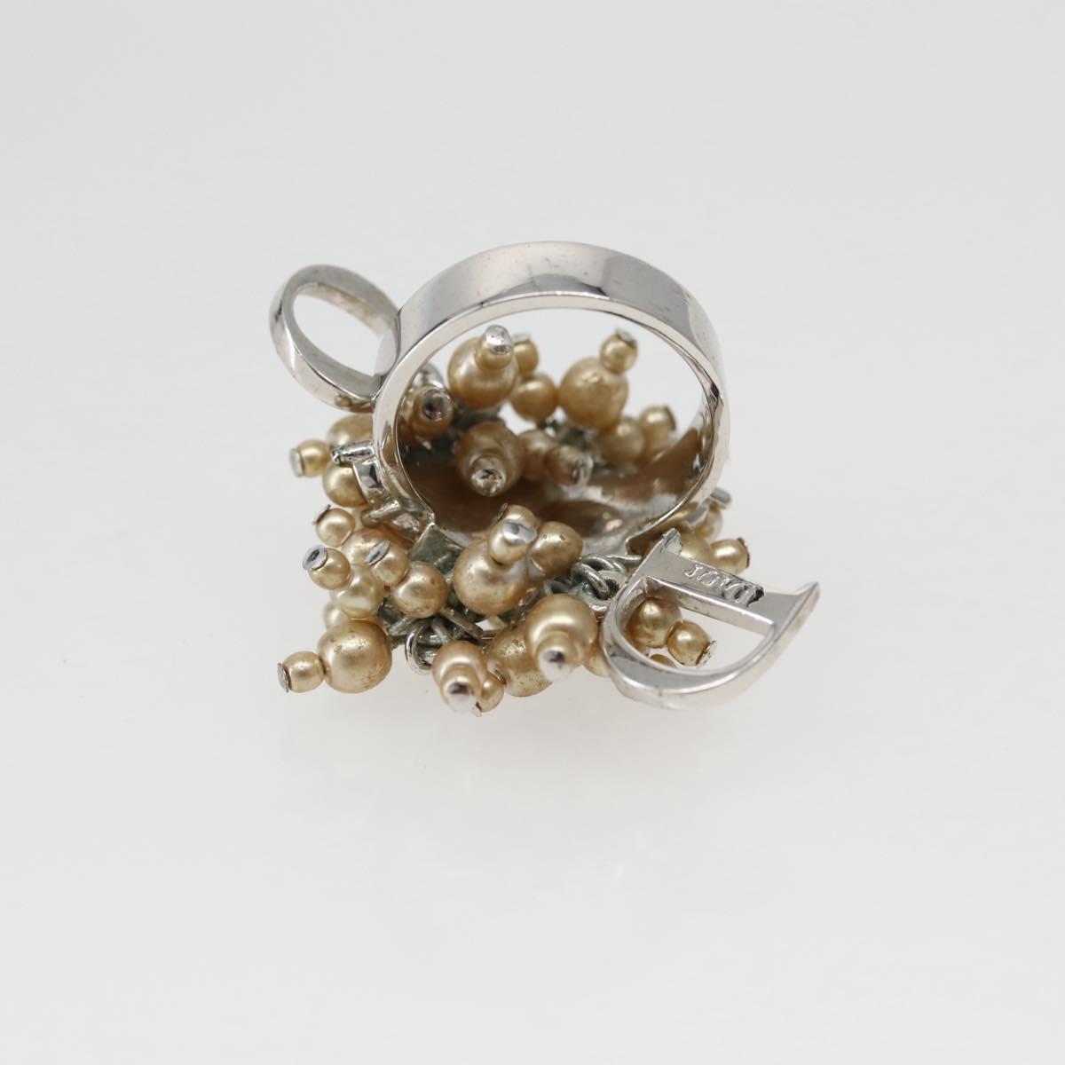 Christian Dior Ring metal Silver #9(JP Size) Auth 143885