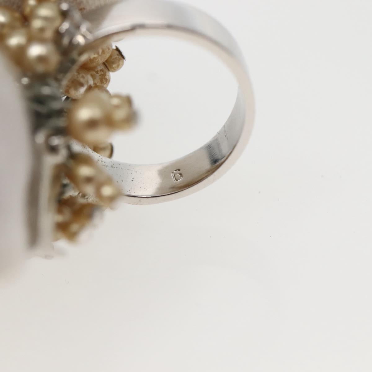 Christian Dior Ring metal Silver #9(JP Size) Auth 143885