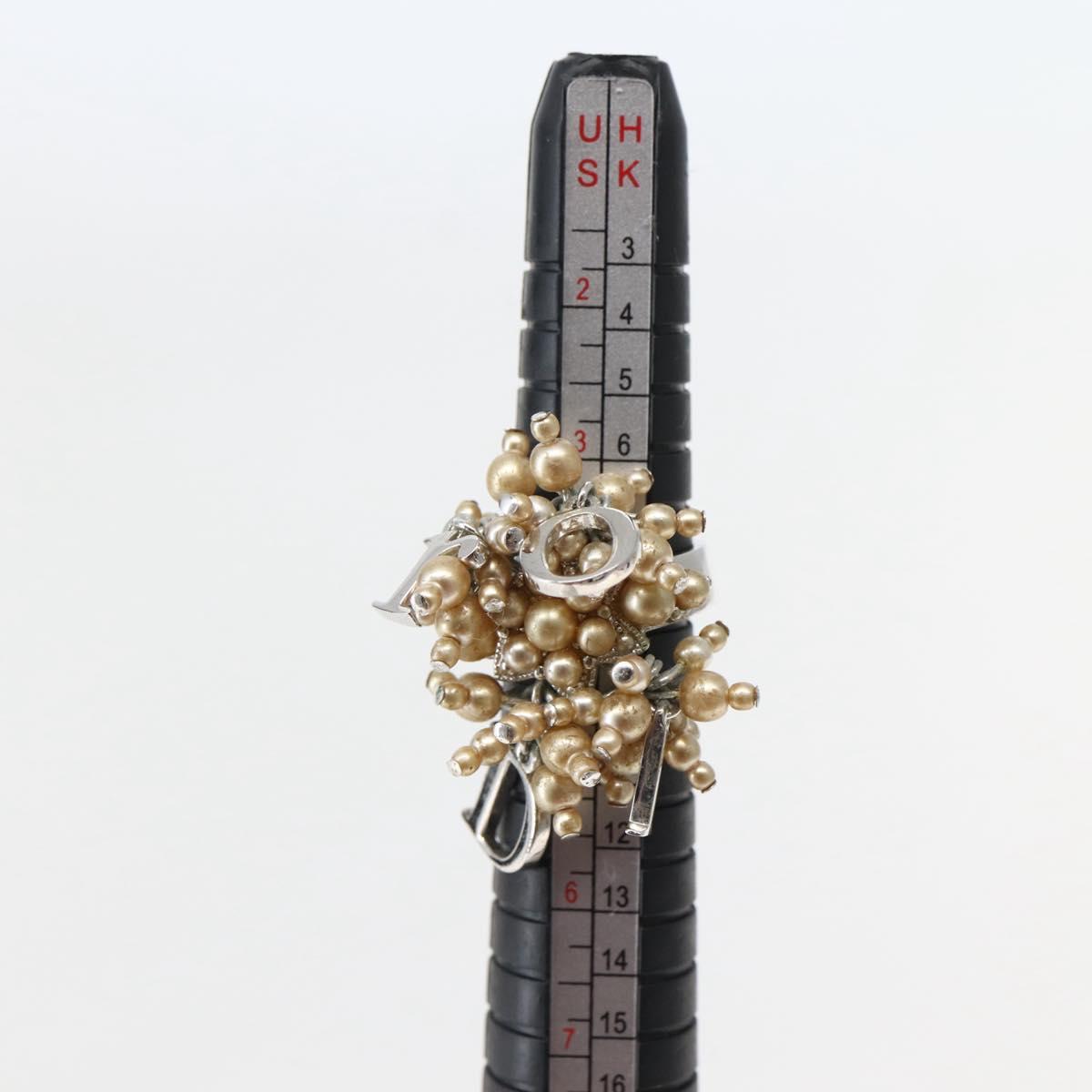 Christian Dior Ring metal Silver #9(JP Size) Auth 143885