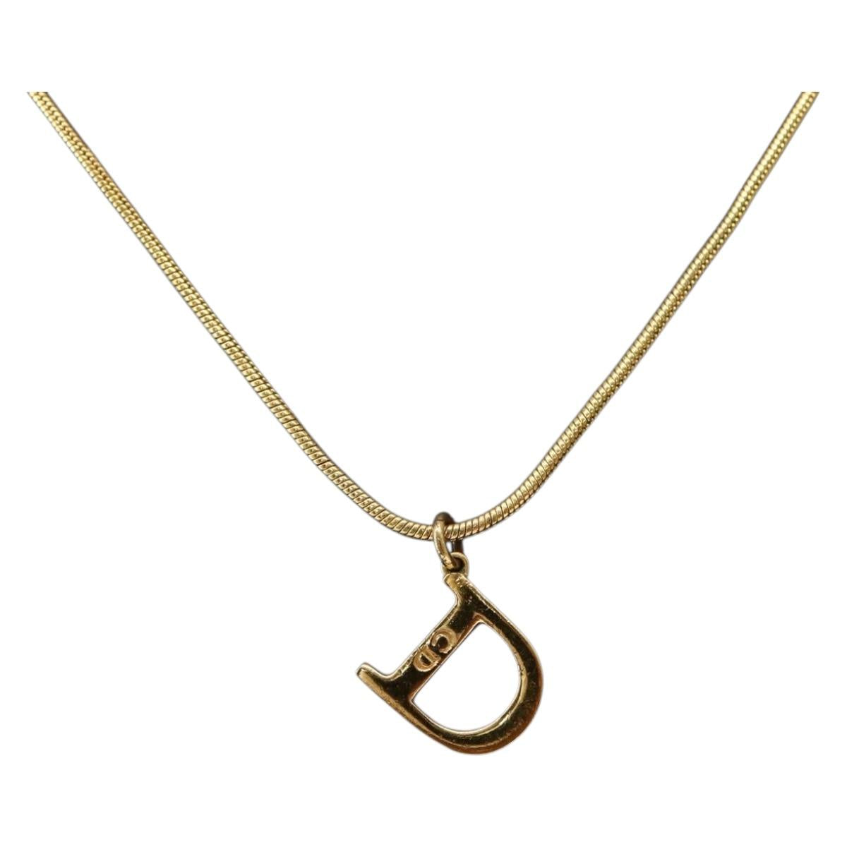 Christian Dior Necklace metal Gold Auth 143889